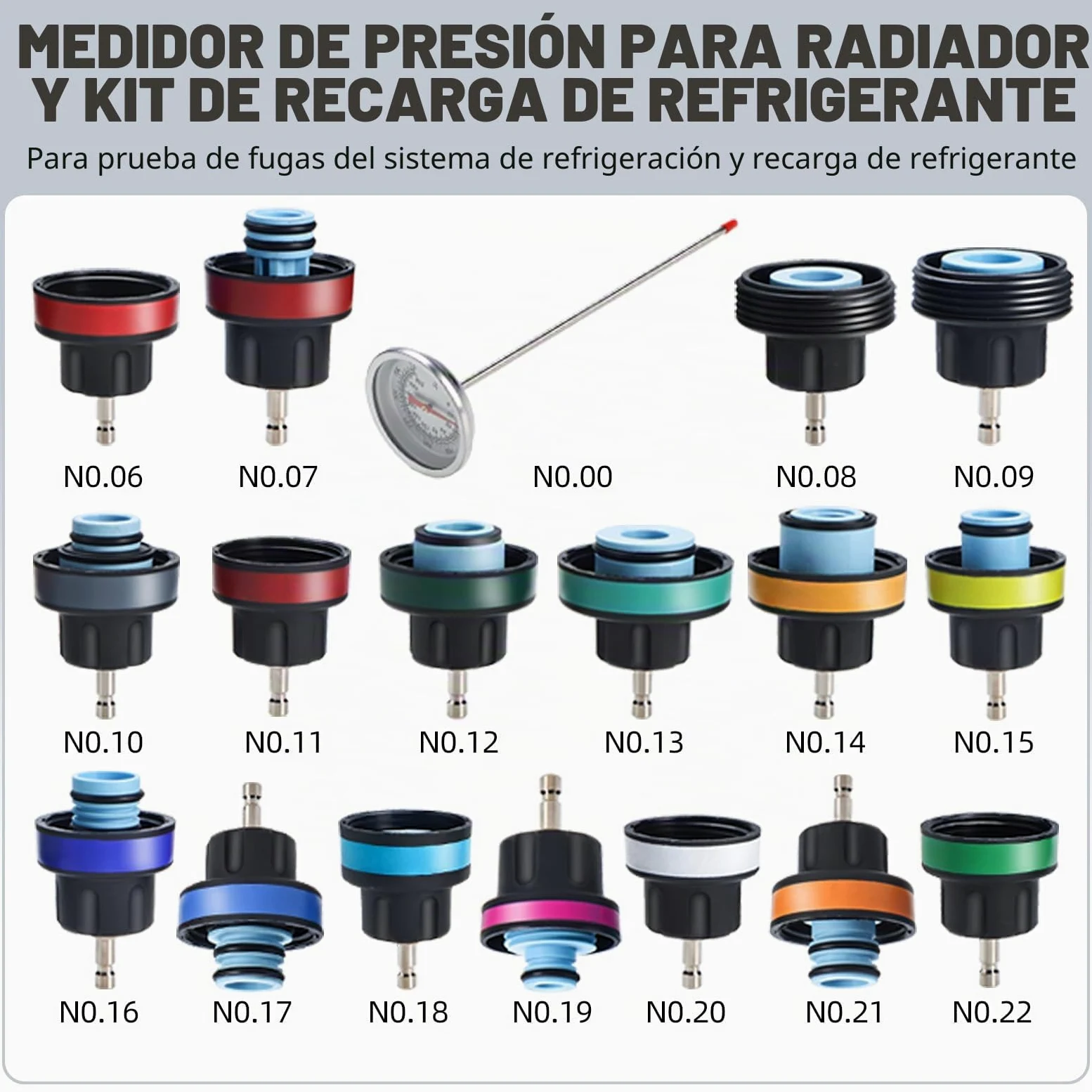 FreeTec 28 pzs Probador Presion Radiador, Universal Probador Presion Circuito Refrigeración, Kit Comprobador de Fugas Purgador Liquido Refrigerante, Herramientas Radiador Coche con Bomba Adaptador