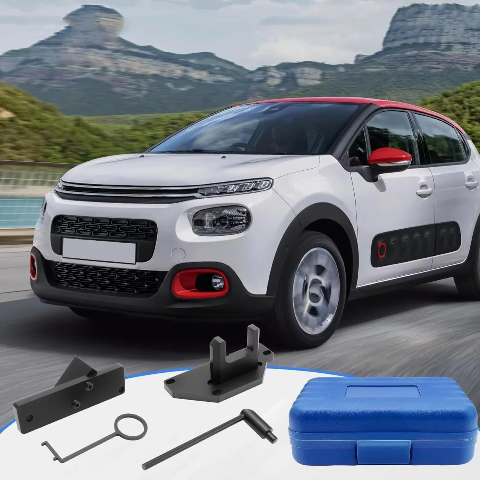 Kit Calado Distribucion Compatible con Citroen para Berlingo para C1 C3 para Aircross Kit Herramientas para Árbol Levas Cadena Distribución Motor Coche 0109-2B(Black)