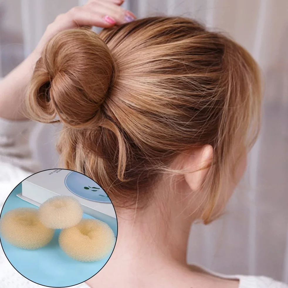 Donut Moño 6 Piezas con 20 Clips en Forma de U Kit Accesorios de Peinado para Mujeres
