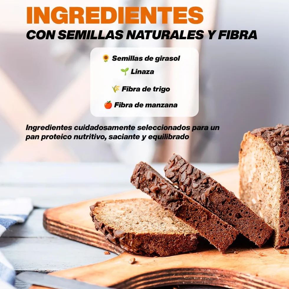 DRASANVI Pan Proteico Bajo en Carbohidratos 27% Proteínas Alto Contenido en Fibra Bajo en Azúcares y Calorías 365 gr