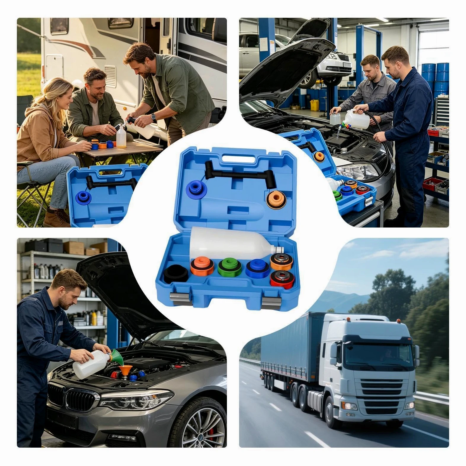 Embudo Cambio Kit vertido rápido y ajuste hermético con estuche | Kit Llenado para Vehículo Para Entusiastas Del Motor Garaje Taller Reparación Preparación Estacional