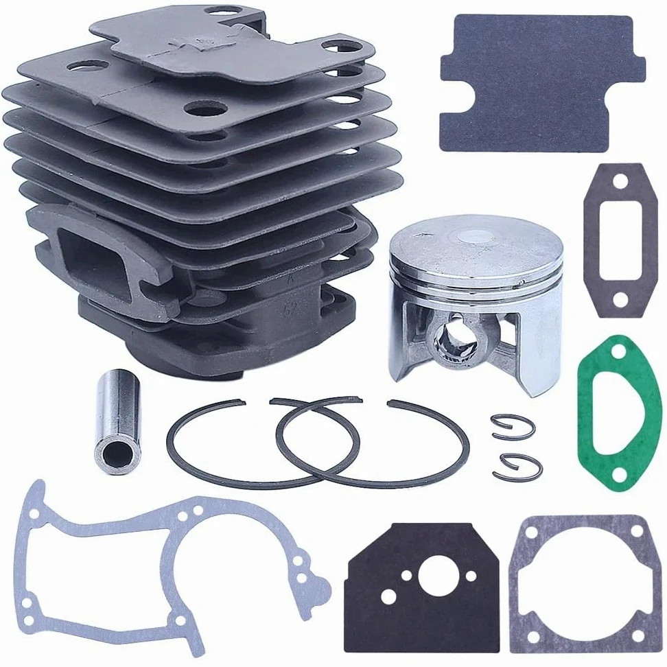 Kit de pistón de Cilindro Compatible y Juego de Juntas de carburador para motosierras de Gasolina 4500 5200 5800 45cc 52cc 58cc