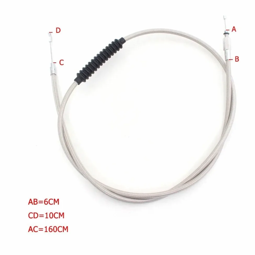 Cable de embrague trenzado plateado para motocicleta, Control manual acero Wolfram para Sportster 1200 XL1200C XL1200V, 160CM/ 63 pulgadas