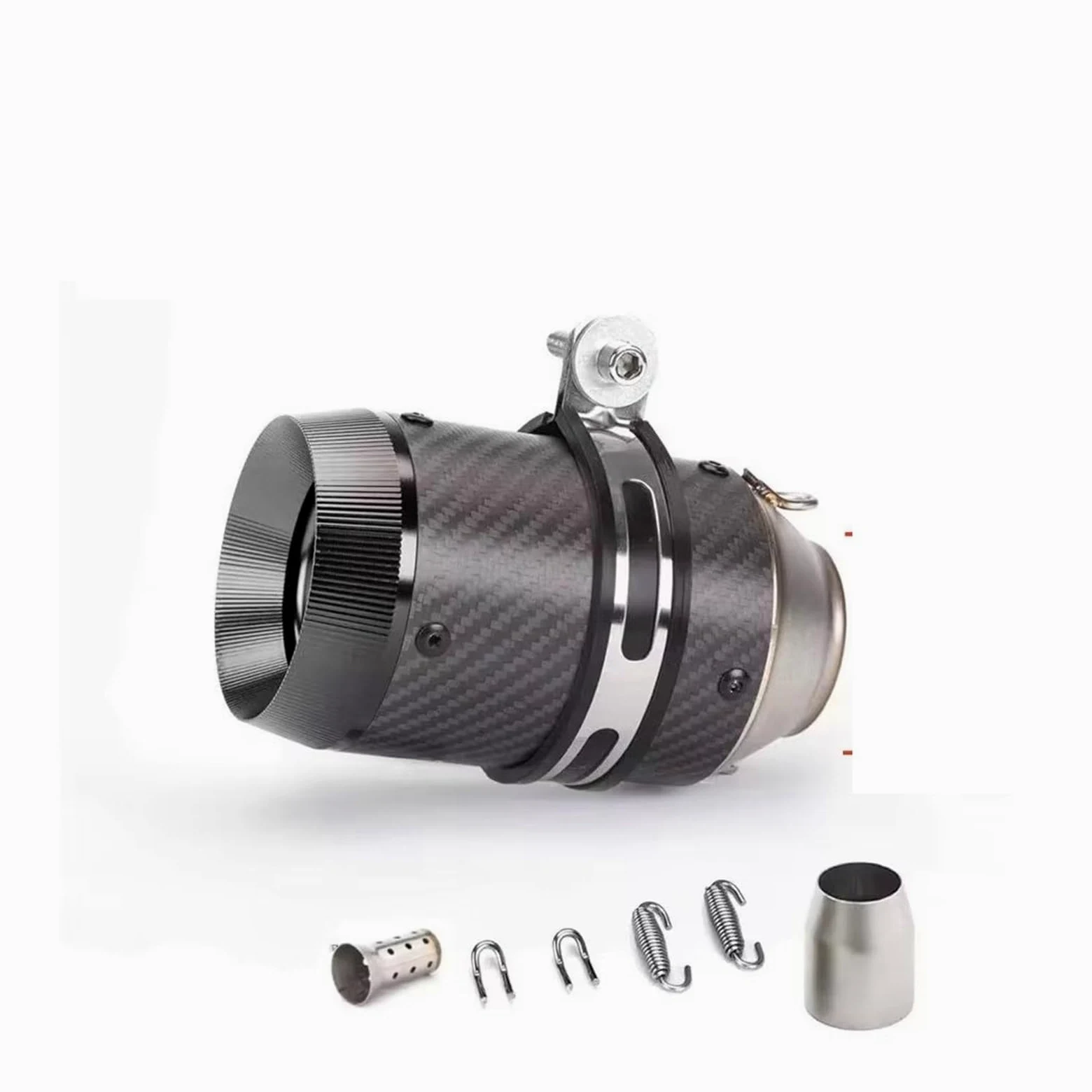 silencioso escape moto Para z900 Para R6 Para S1000RR Para S1000XR | Silenciador de escape de 51 mm, escape universal para motocicleta GP con pegatinas y fibra de carbono DB Killer(TypeA2)