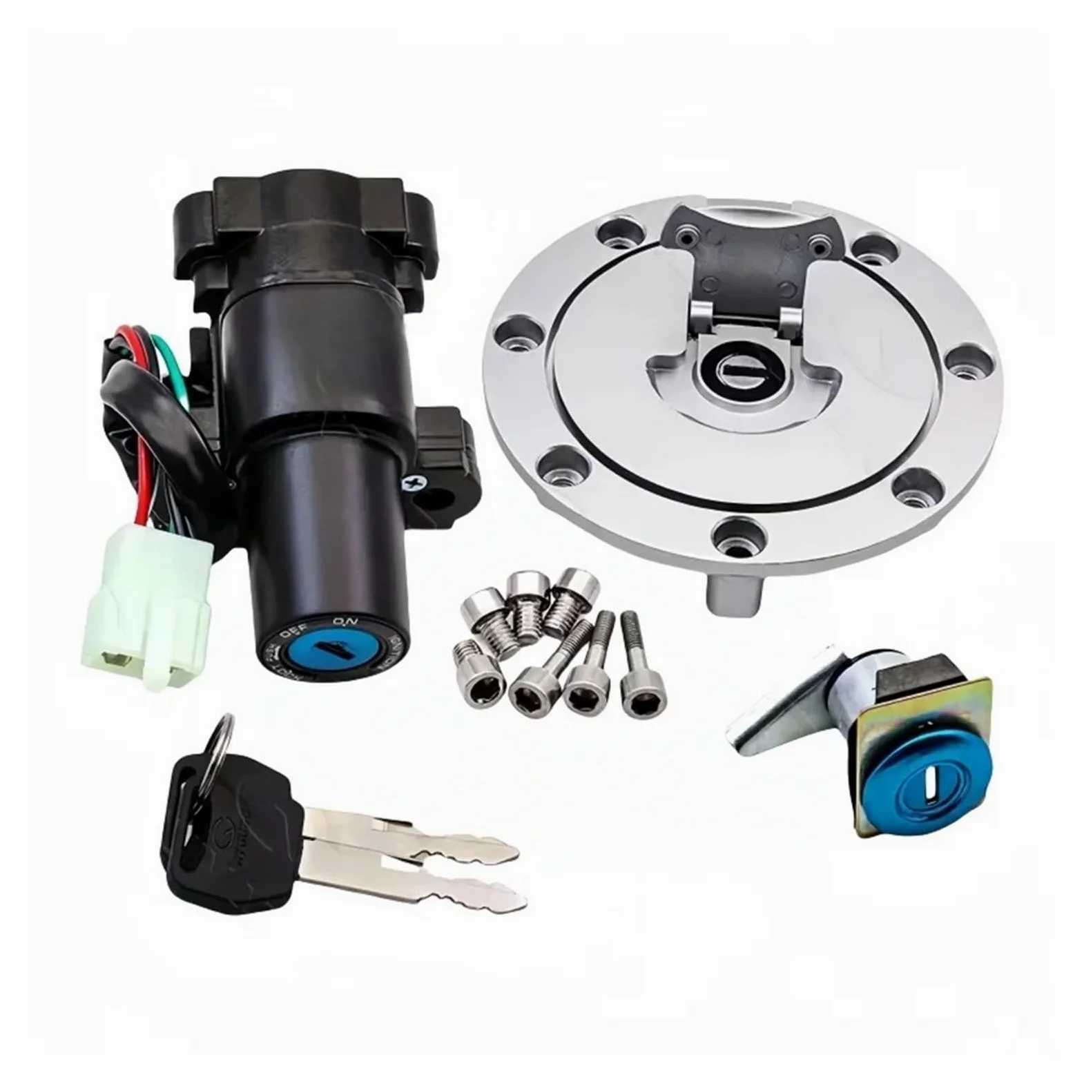 Juego De Llave Bloqueo Interruptor Encendido Y Tapa Combustible Para Compatible con Honda CB400 CB 400 1993-1998 Llave de bloqueo de asiento y tapa de combustible
