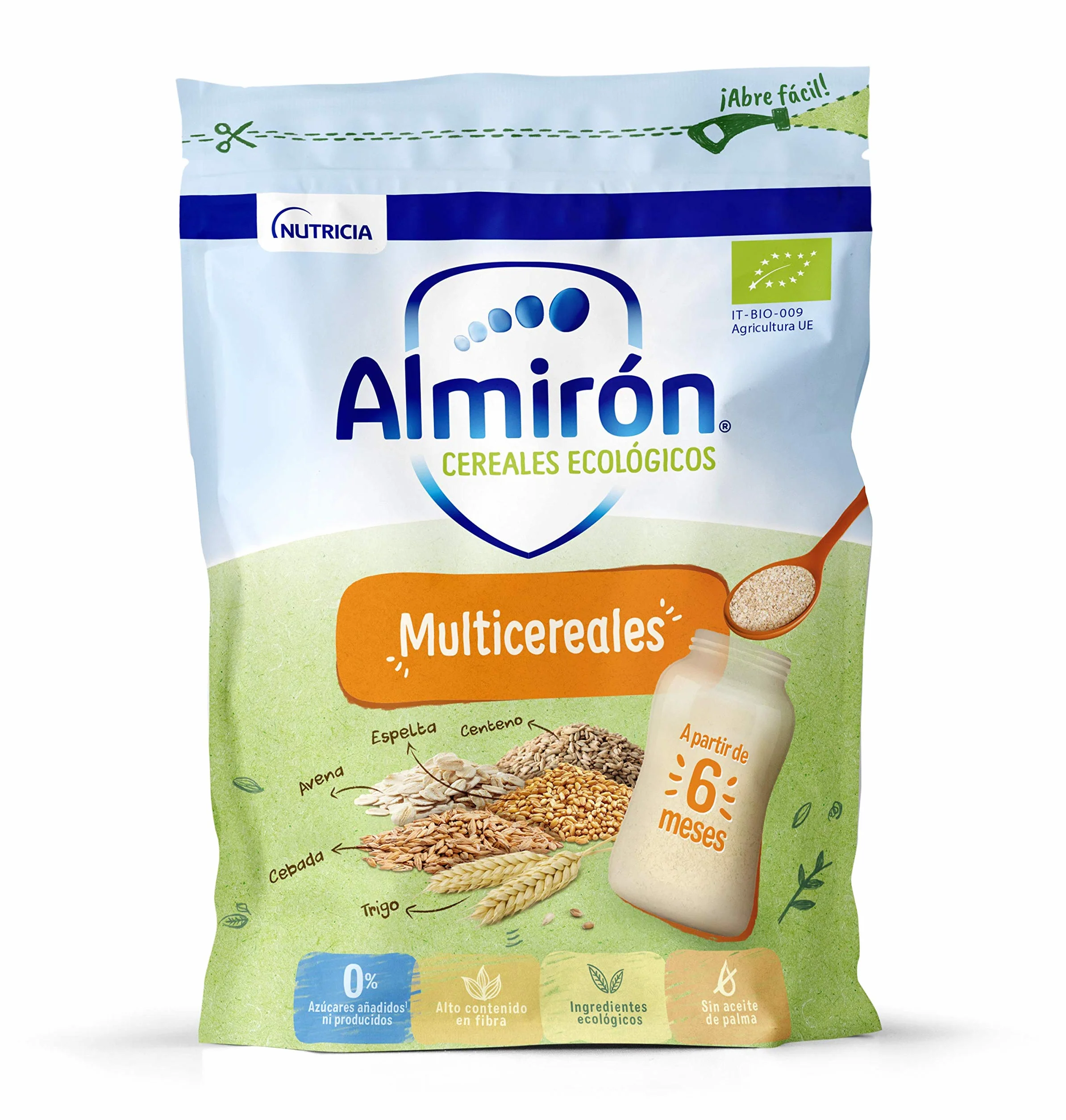 Almirón Cereales Infantiles Ecológicos Multicereales, Pack 1,6 kg, 8 Unidades