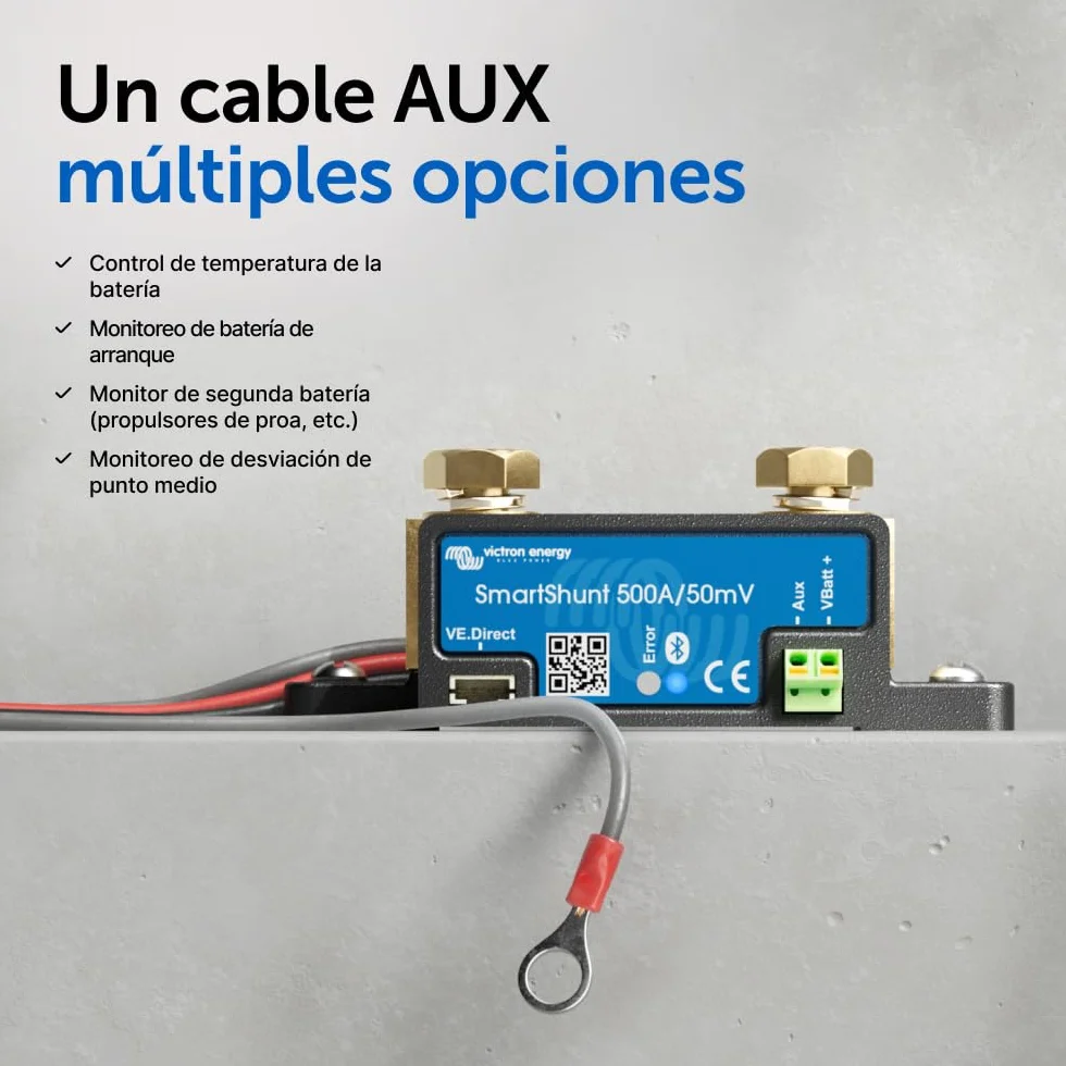 Victron Energy SmartShunt Monitor de Batería de 500 amperios (Bluetooth)