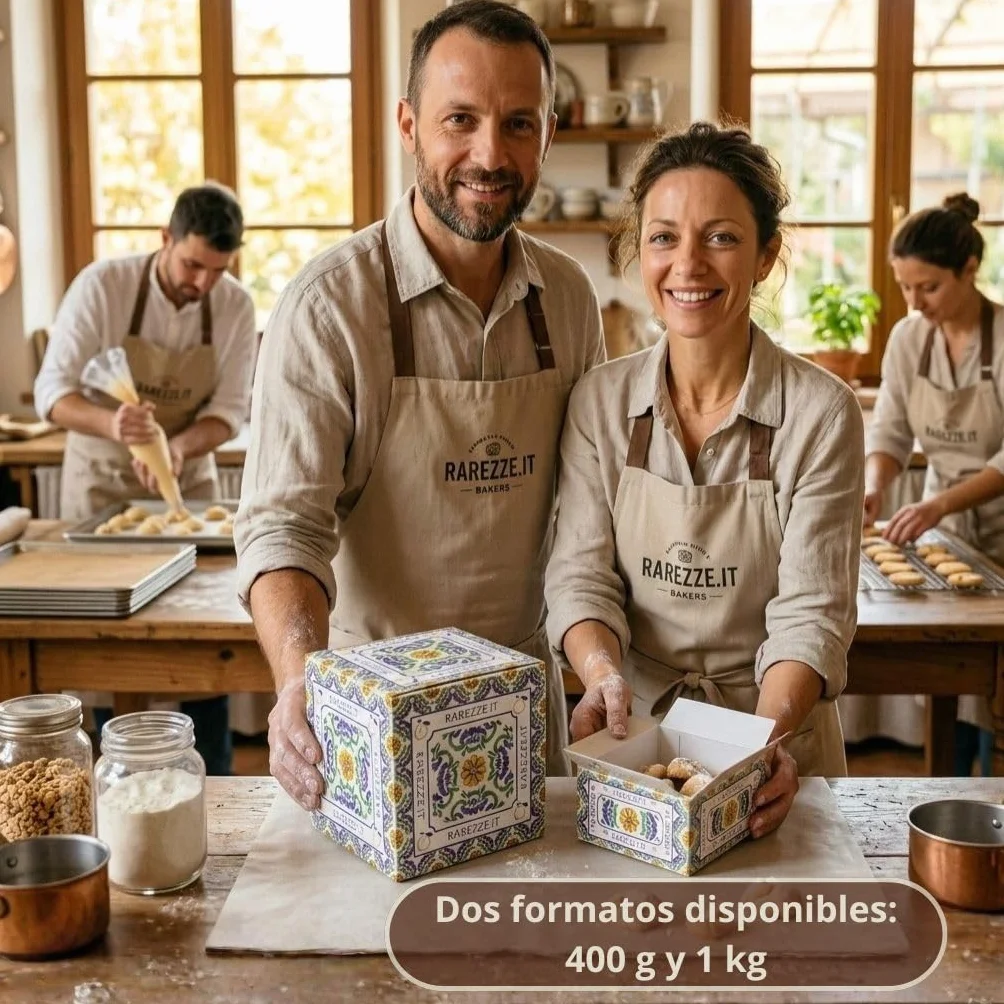 Pastelitos artesanales sicilianos de almendra Caja regalo Repostería tradicional