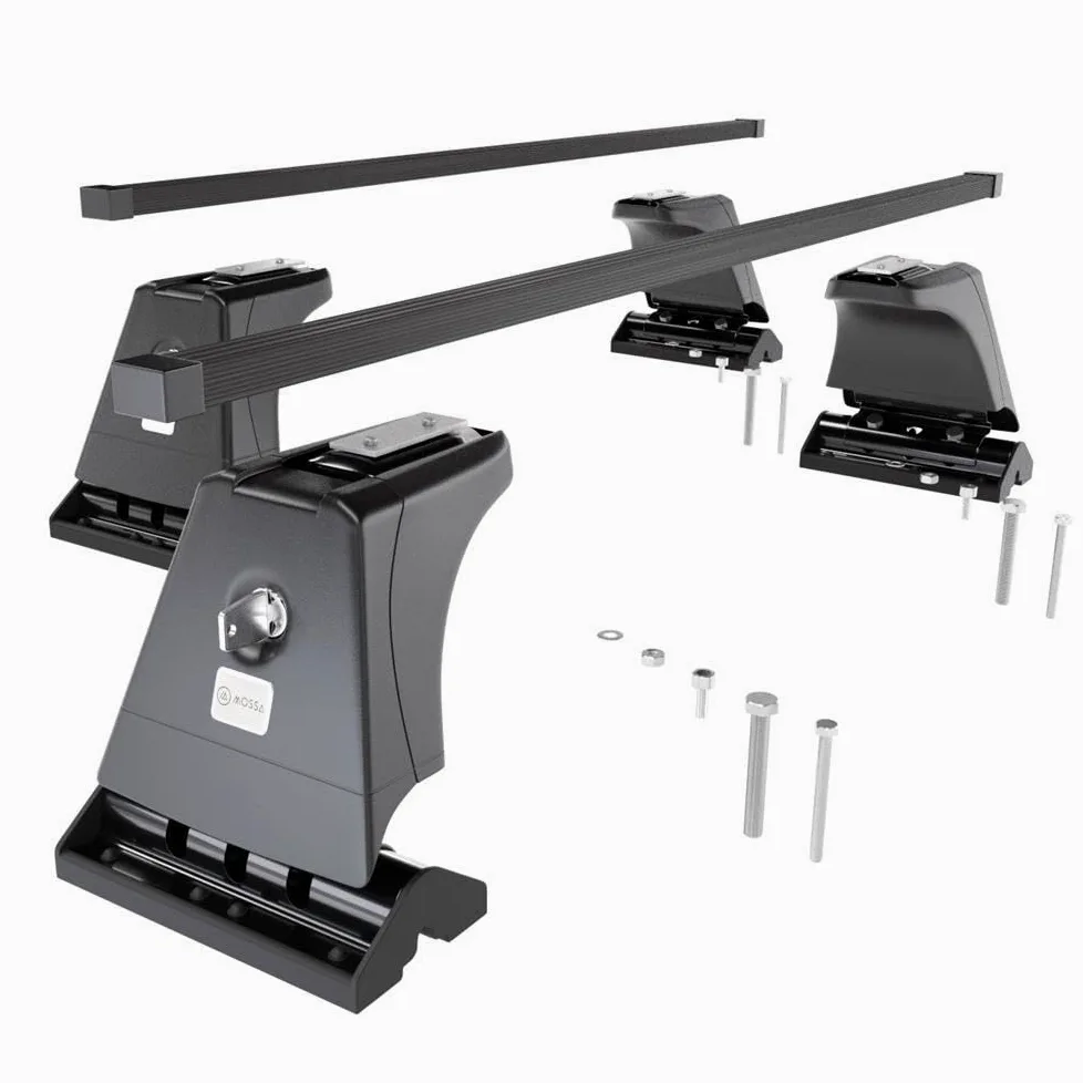 Mossa Barras de Techo Acero aptas para Ford Transit Connect 2003-2013 Negro | Furgoneta, I - puntos de montaje