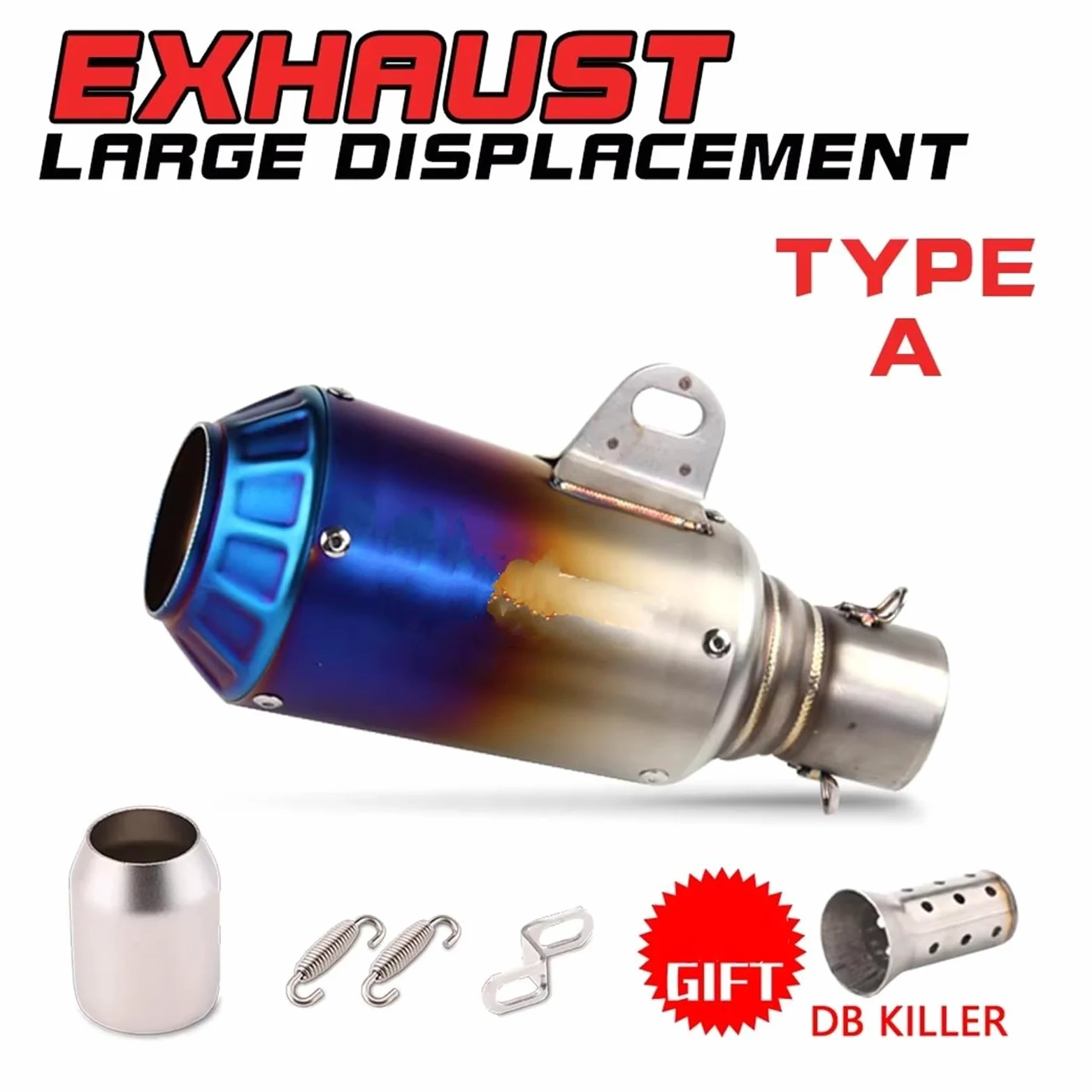 silencioso escape moto Para R6 Para R15 Para R3 Para Zx6r Para Zx10r | Para Z400 Para Z900 Para Z1000 Para Cbr1000 Para Rc390 Silenciador tubo escape motocicleta 51 mm Slip On(A)