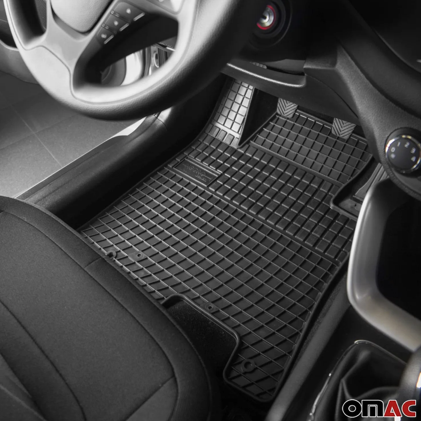 OMAC Alfombrillas de Goma Compatibles con Seat Arona 2017-2026 Alfombrillas de Coche Goma Negro 4tlg | Alfombrillas de goma para todo tipo de clima, antideslizantes, producto específico para vehículos, impermeables