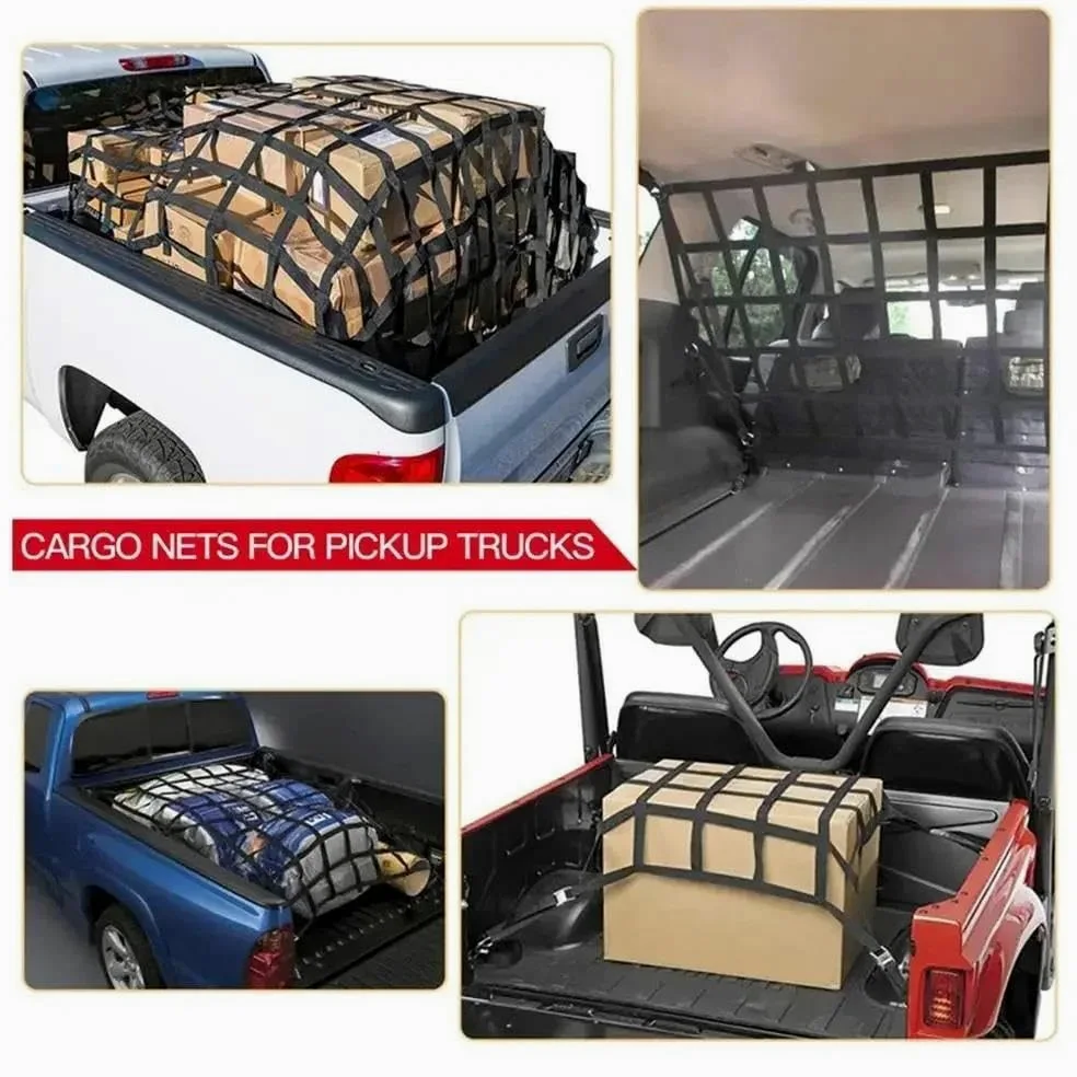 Red de Almacenamiento Red De Carga Pesada 127 X 106 Cm/167 Cm/208 Cm para Techo Camión para Remolque Accesorios Exteriores Red Maletero De Coche(L)