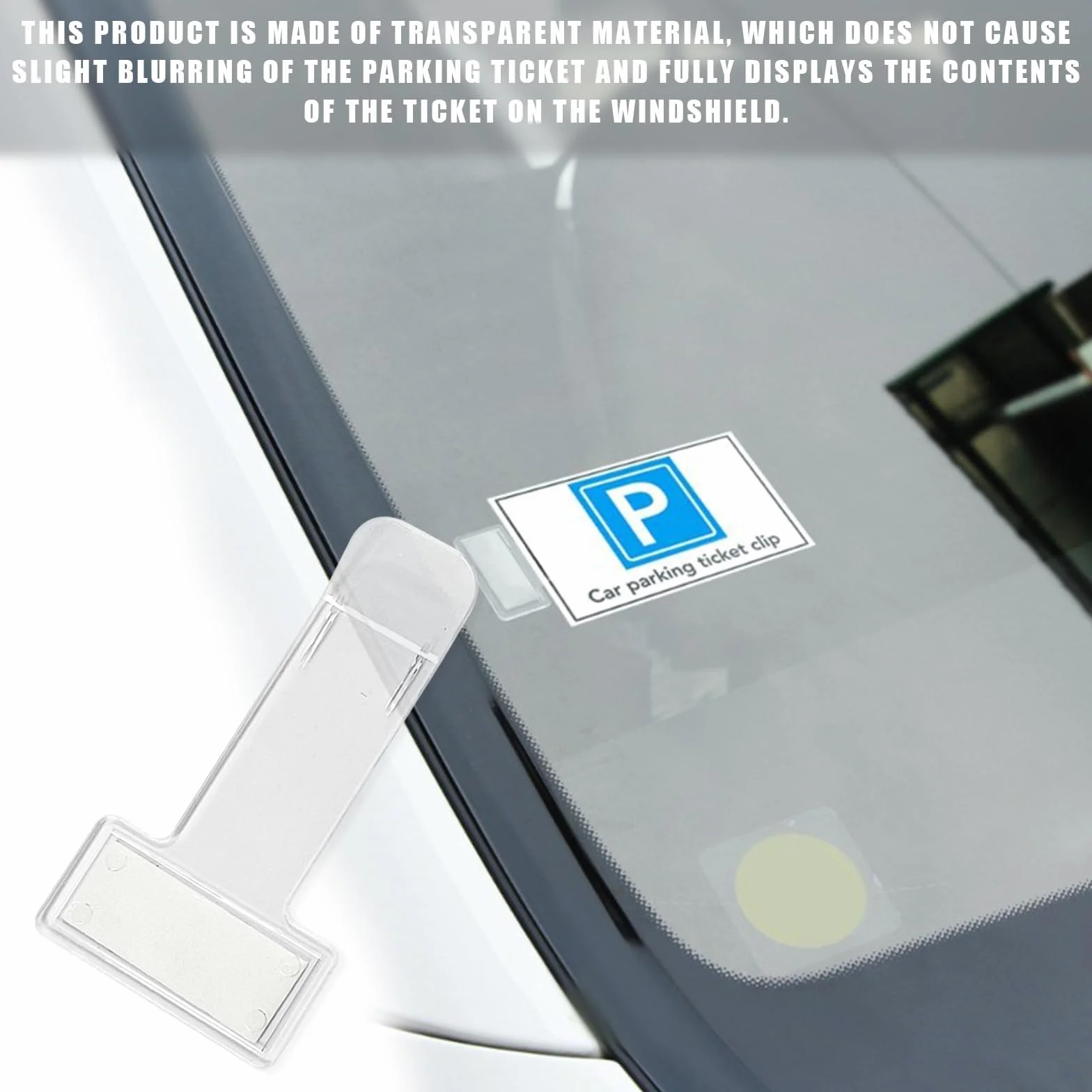 6 Piezas Clip para Boletos de Parabrisas, Autoadhesivos Car Ticket Holder, Transparentes Soportes para Billetes de Aparcamiento, para Ticket de Coche, Permisos de Estacionamiento