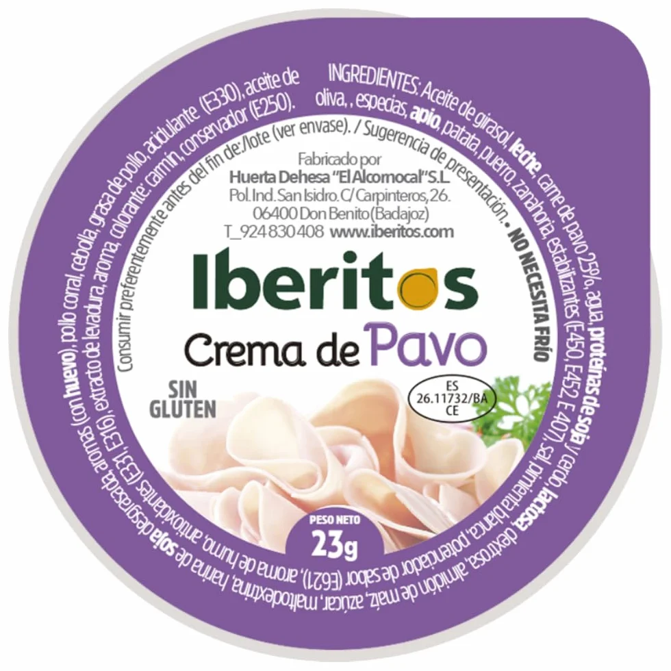 Iberitos Crema Untable de Pavo Sin Gluten 18 Monodosis 23g
