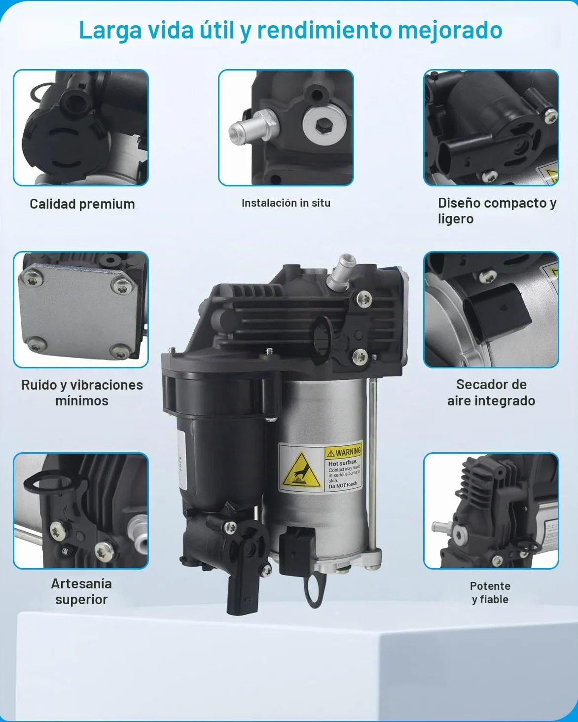 Bomba de compresor de suspensión de aire para Mercedes Benz W164 X164 GL350 GL450 GL550 ML350 ML450 ML500 ML550 ML63AMG 2006-2012 1643201204 A1643200504
