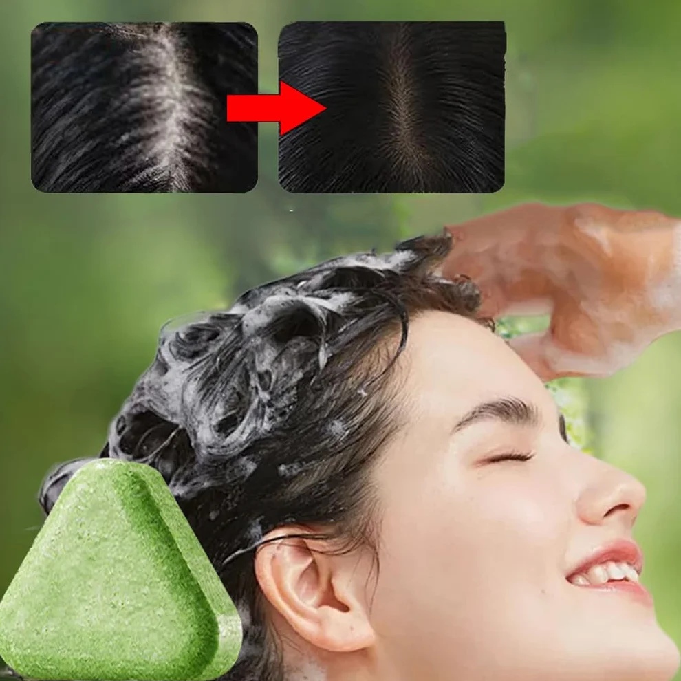 Jabón Sólido Nature Triangle Usman Grass Controla Grasa Calma Fortalece Cabello 2PCS