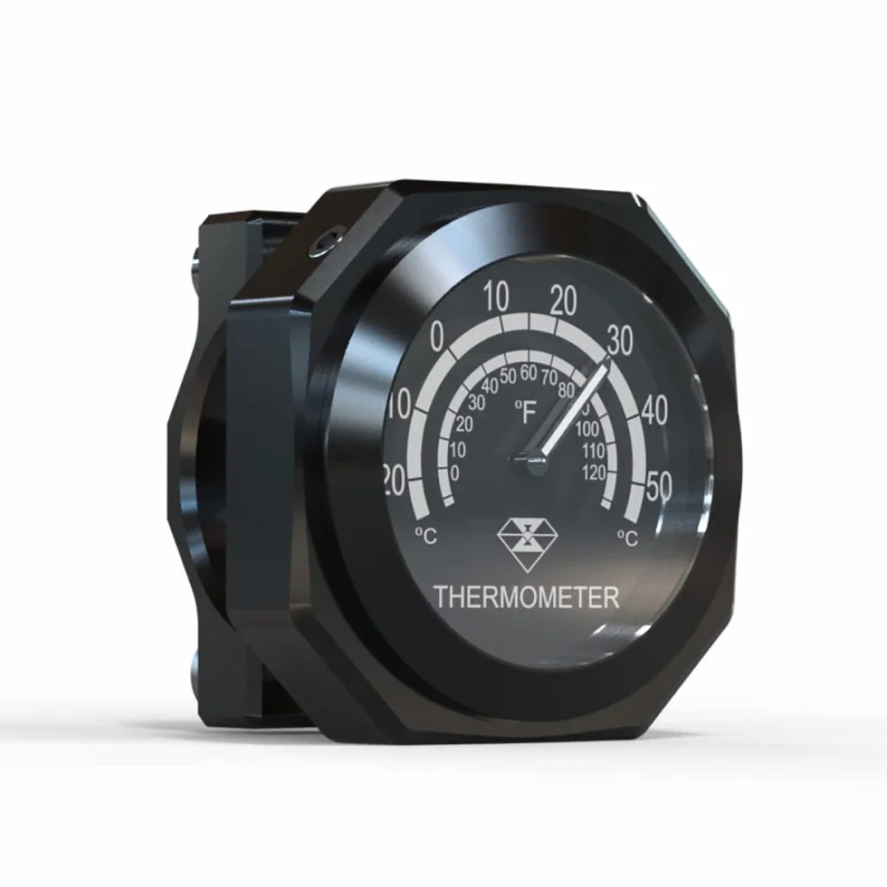Termómetro de manillar de moto, termómetro de aleación impermeable y fosforescente compatible con Yamaha, compatible con Kawasaki, compatible con Suzuki Compatible con Honda