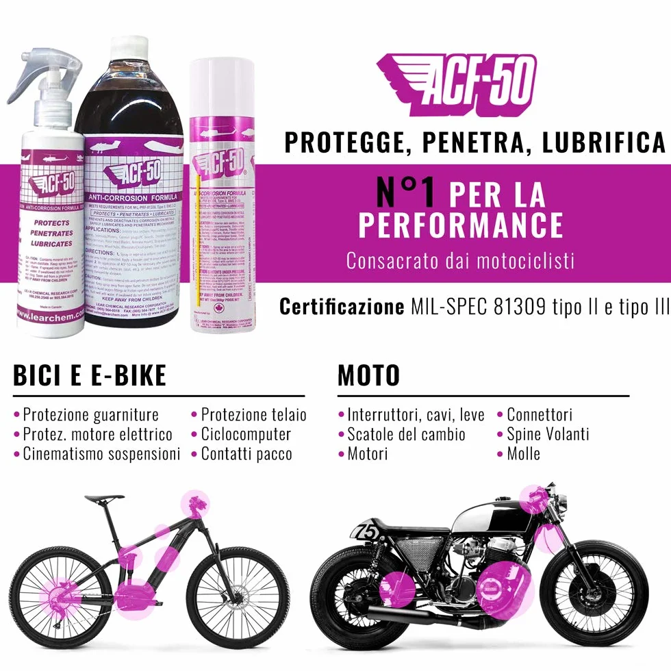 ACF-50 16078 Protección Anticorrosiva Lubricante Moto, 950 ML (Frasco + Disparador)
