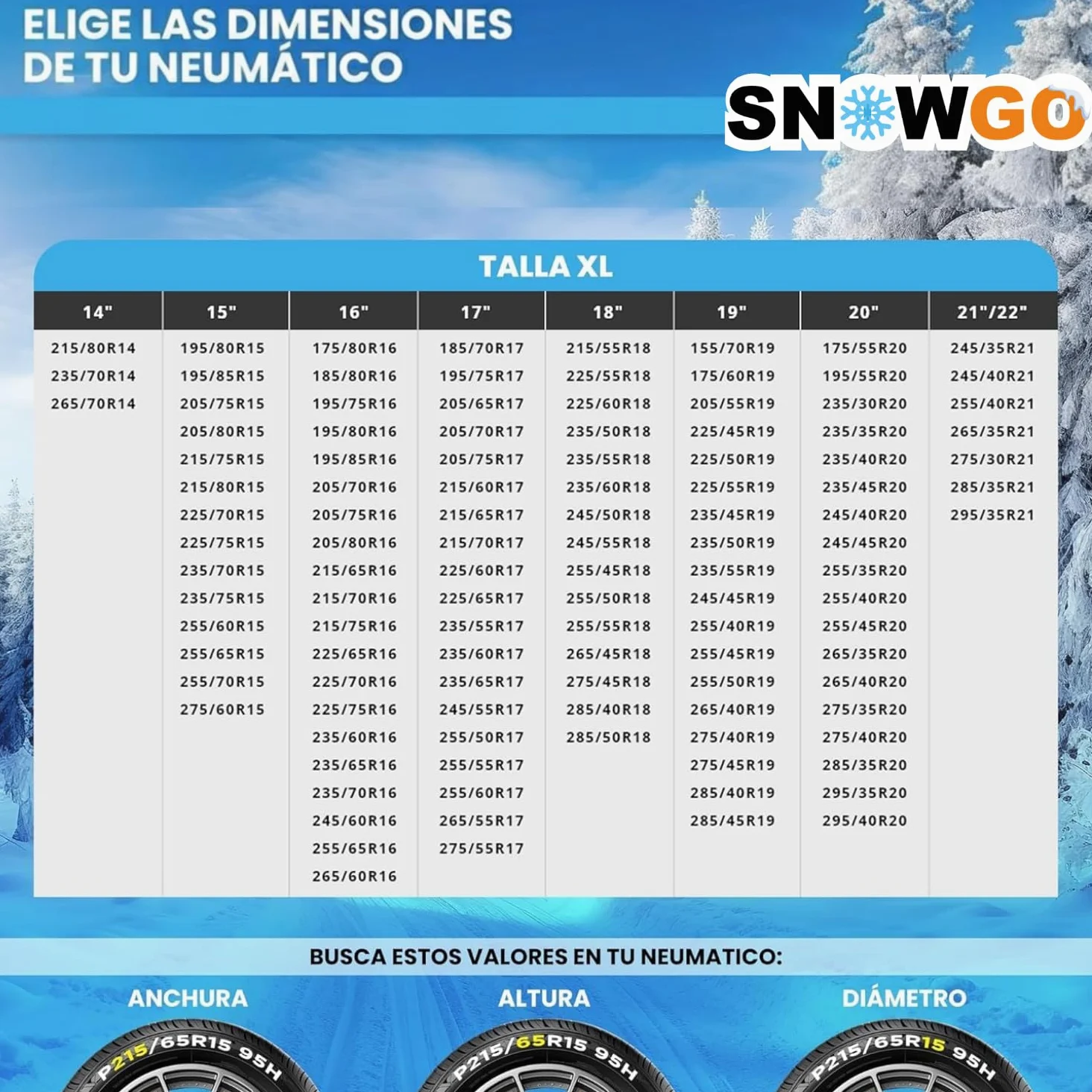SNOWGO - Juego de 2 cadenas textiles para nieve - Talla XS a XXL - Homologado 16662-1 Europa - Adecuado para vehículos 4x4, vehículos eléctricos, furgonetas y vehículos comerciales <3,5T. (XL)