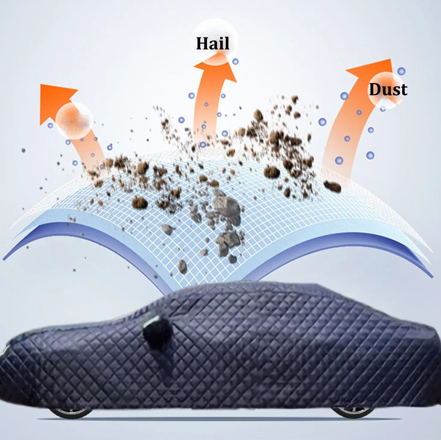 Funda Coche Antigranizo para Audi RS6 2002-2023, Cubierta de Coche Exterior Impermeable, Lona Coche Transpirable Antigranizo Antinieve, con Cremallera Exterior