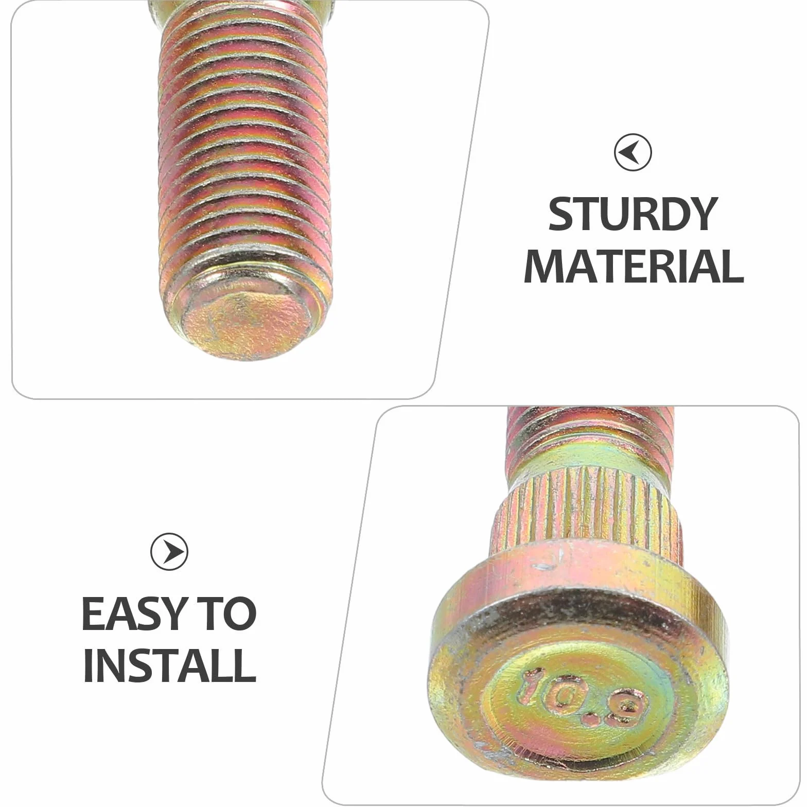 Pernos de Rueda M10 para Coche 2 Unidades, Tornillos para Buje de Metal Resistentes
