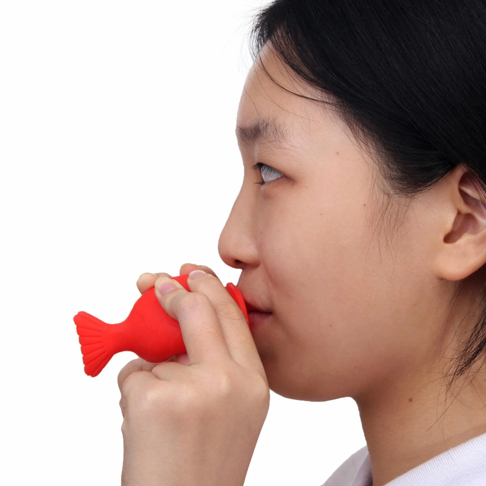 Relleno de labios de silicona con ventosa, potenciador portátil en forma de pez