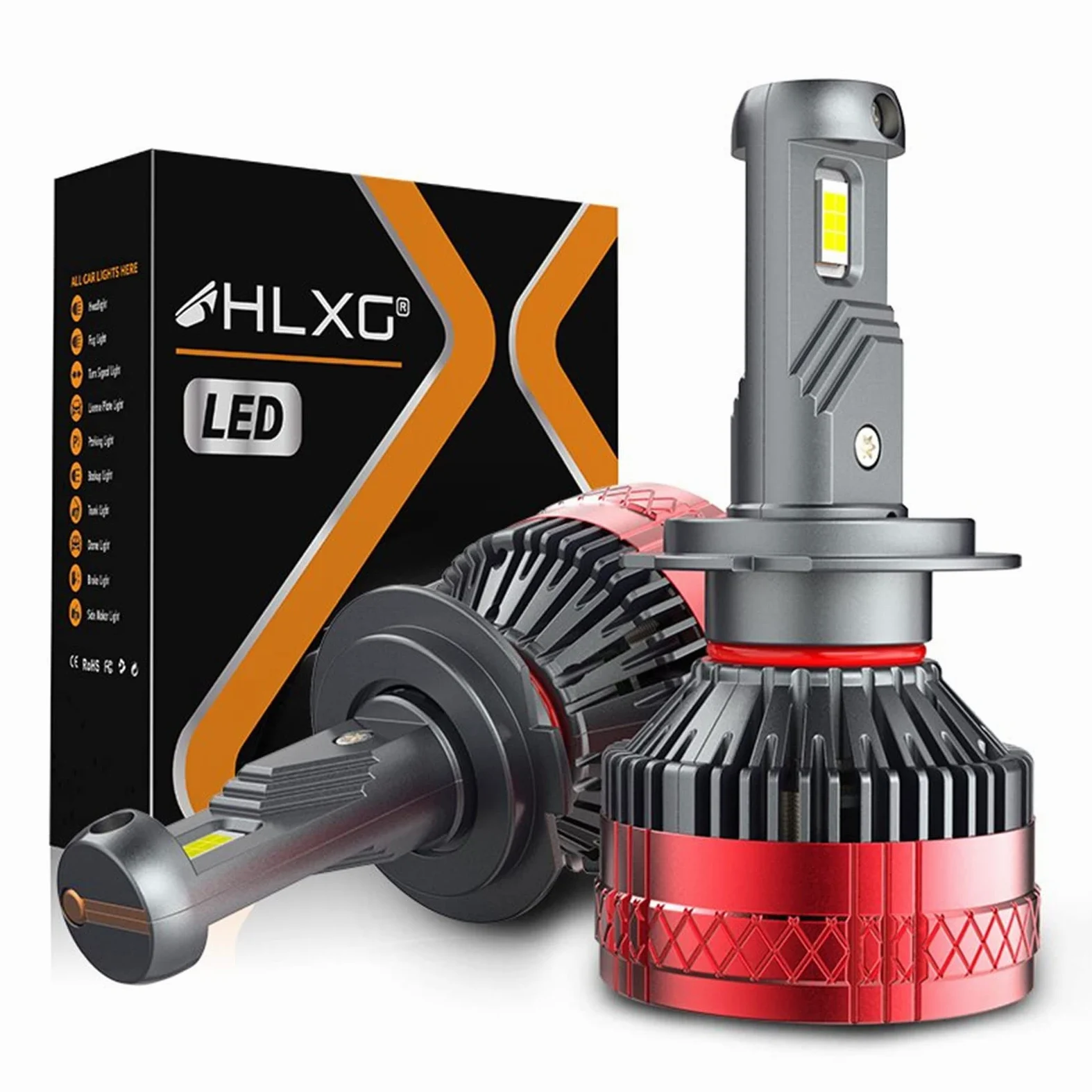 Bombillas LED Para Faros Delanteros, Patrón De Haz Ajustable De 360°, 75 W, 6000 K, Kit De Conversión De Luz Blanca Fría, Reemplazo Halógeno Todo En Uno,H4