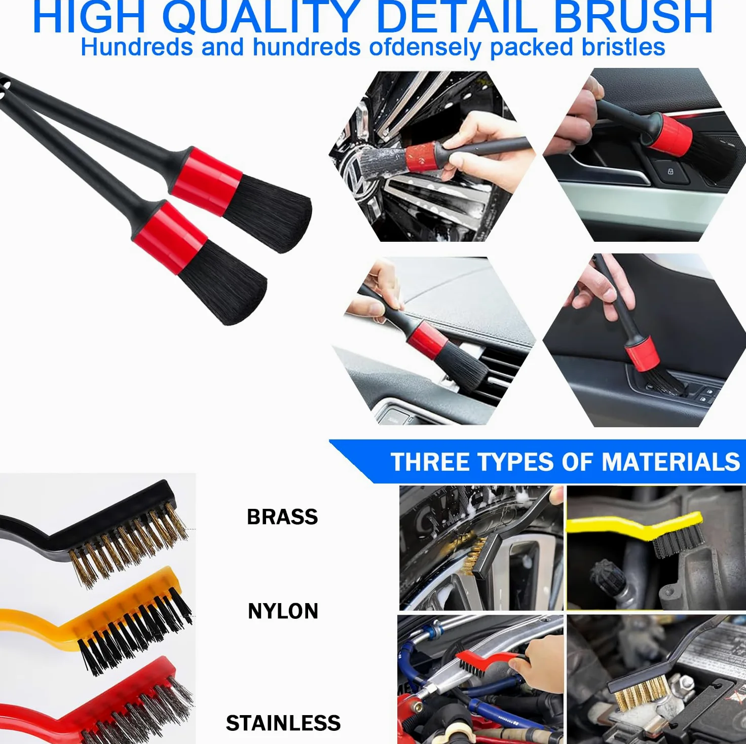 LIANXIN Kit de limpieza de coche y aspiradora de coche – Herramientas de limpieza de coche con toallas de paño de microfibra suave, guante de lavado de coche, cepillo de neumáticos, hoja de agua de