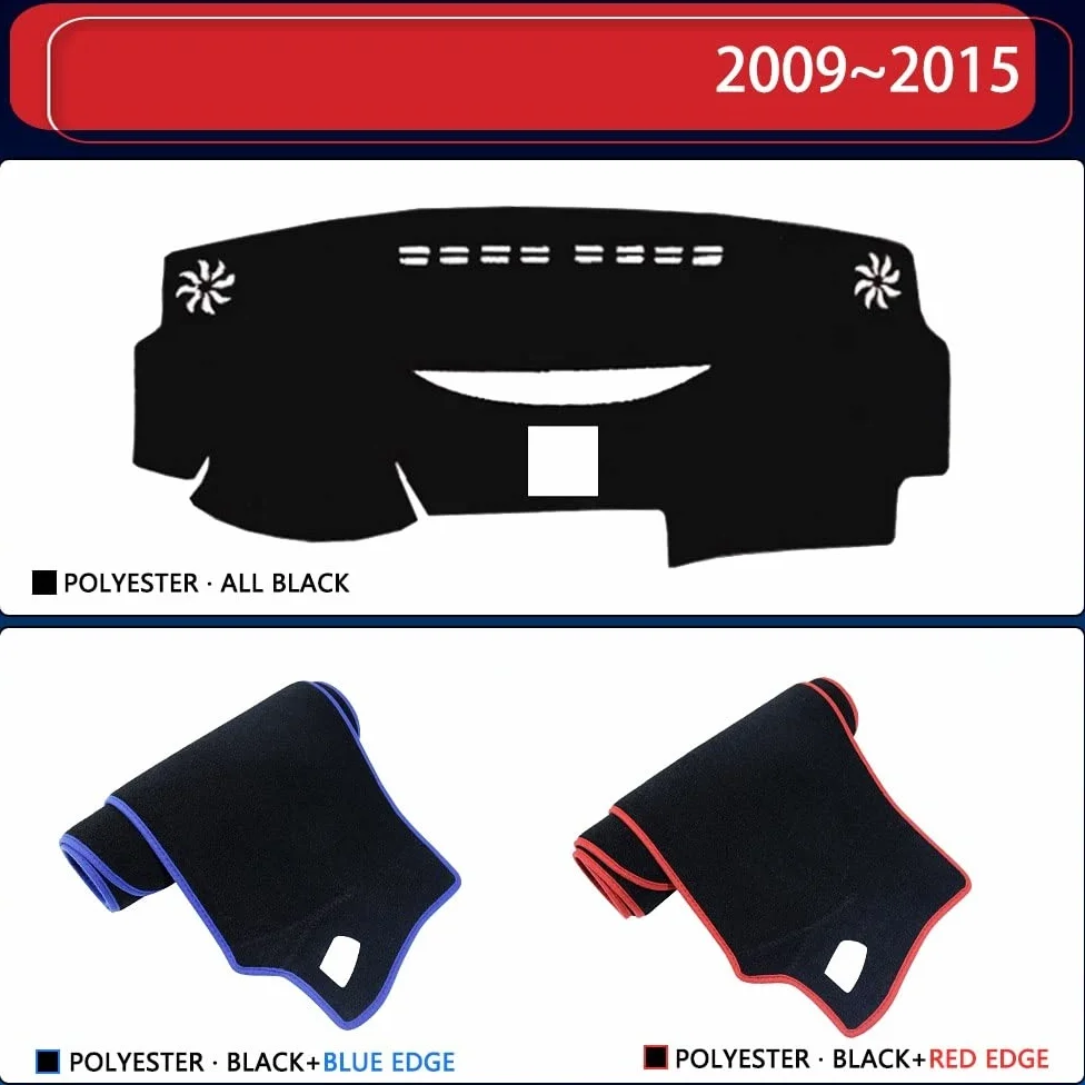 Almohadilla Parasol Para Toyota Para Venza AV10 2009 2010 2011 2012 2013 2014 2015 Cubierta Protectora Para Salpicadero Evitar Alfombra Ligera LHD Cubierta Estera del Tablero ( Color : Red Edge )