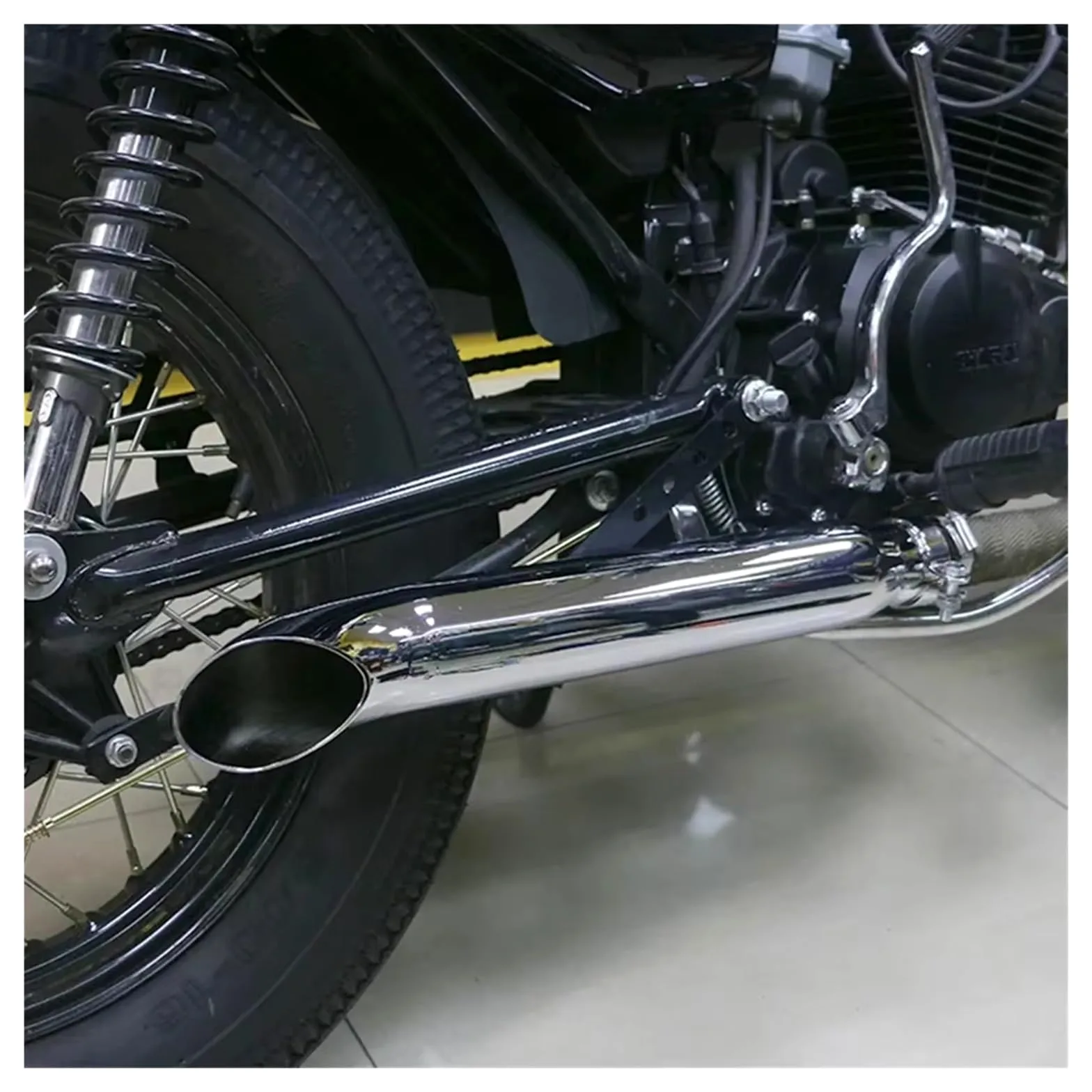 silencioso escape moto Para cg125 Para sr400 Para cb500 Para CM300 | Para Cafe Universal silenciador Escape para motocicleta Retro Vintage clásico galvanoplastia Escape Moto(B1)