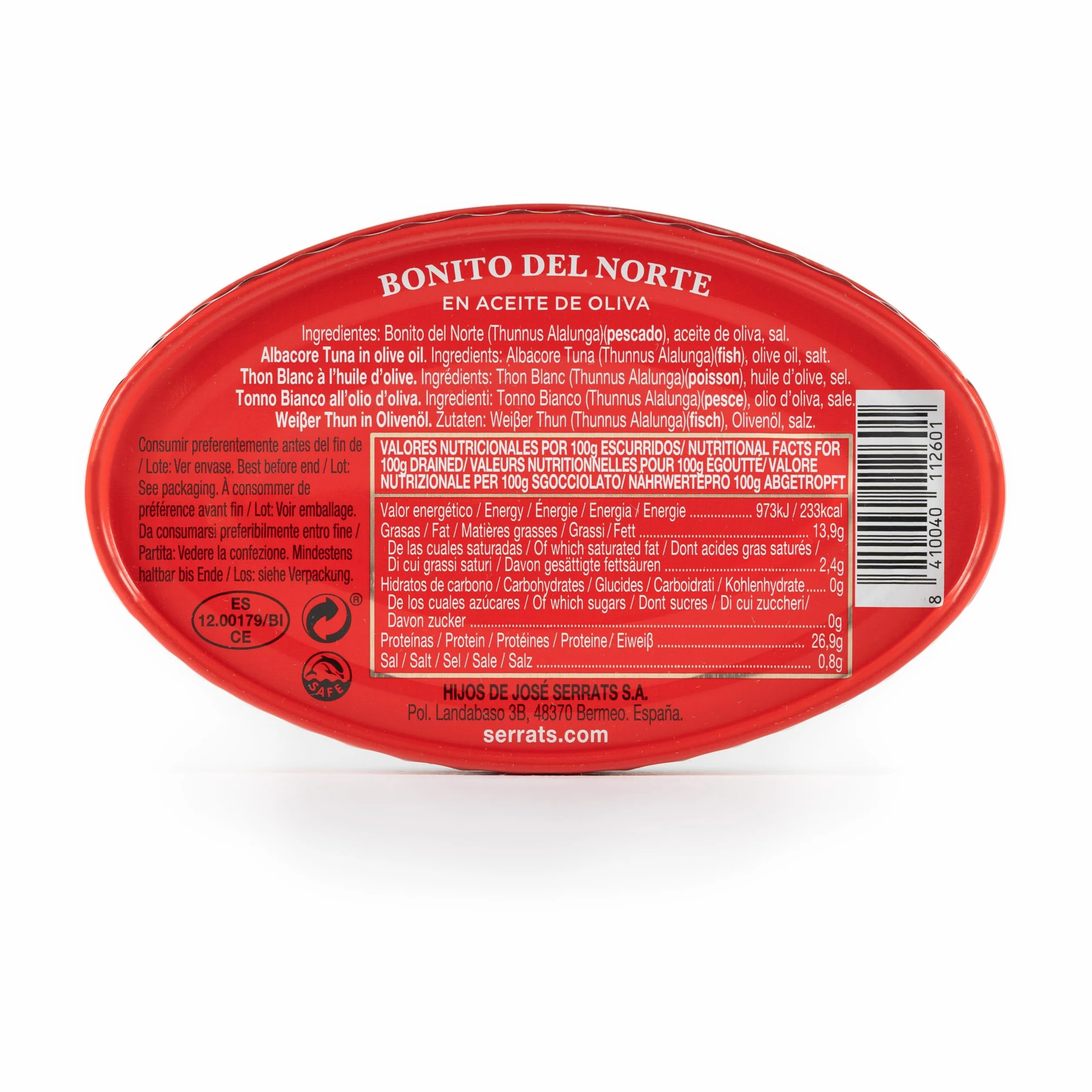 Conservas Serrats Bonito del Norte en Aceite de Oliva Lata 112g