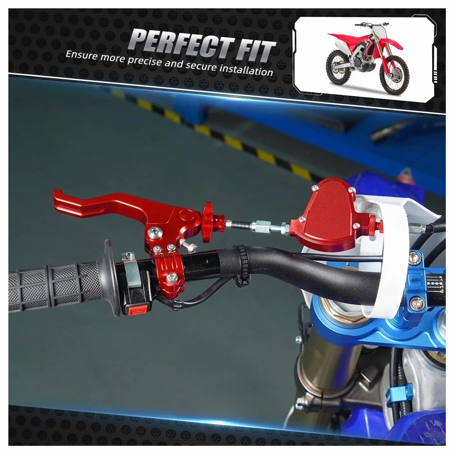 Palanca de embrague de freno Para Sistema de cable fácil extracción para palanca embrague acrobacias cortas para Honda CBR 600RR 1000RR,para Yamaha(Azul,A set)