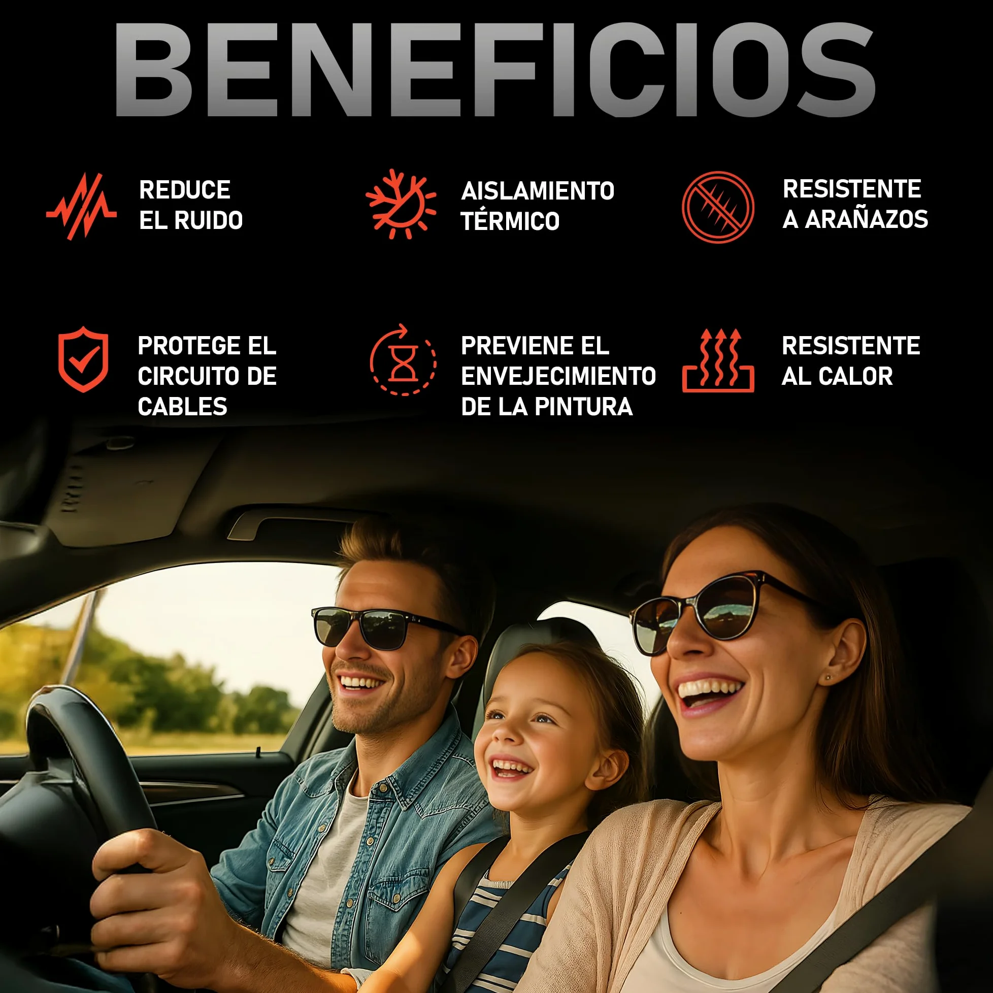 Aislante Termico Autoadhesivo 250 x 50 cm - 10mm Grosor | Aislante Acustico Coche | Perfecto para Coches, Furgonetas y Campers | Temperatura Máxima 110ºC / Mínima -50ºC