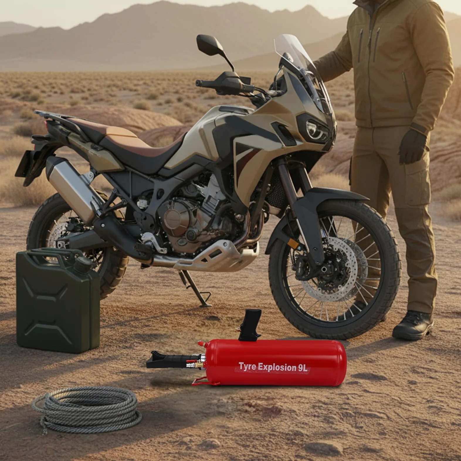 Inflador de neumáticos de 9 litros, 8 bar, inflador profesional de neumáticos con manómetro y válvula de seguridad, medidor de presión de neumáticos Bead Bazooka para camiones, coches, motos, ATV