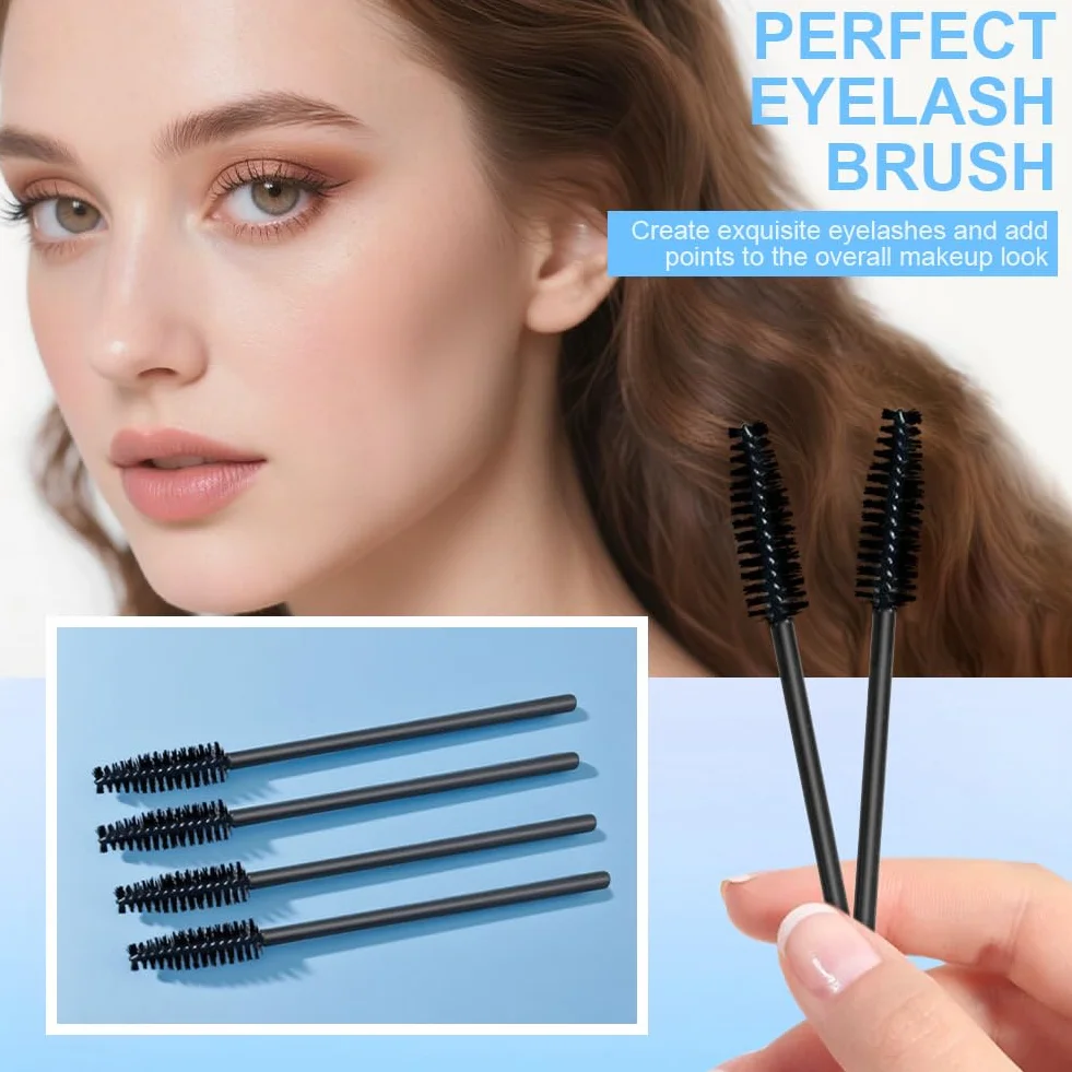 LOPHE Cepillo de Pestañas Desechables 120 Piezas Cepillos de Cejas Brocha para Extensiones de Pestañas y Cejas