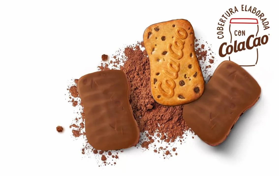 ColaCao Galleta Bañada en Cacao Natural con Pepitas de Chocolate 5 Packs 3 Unidades 157g