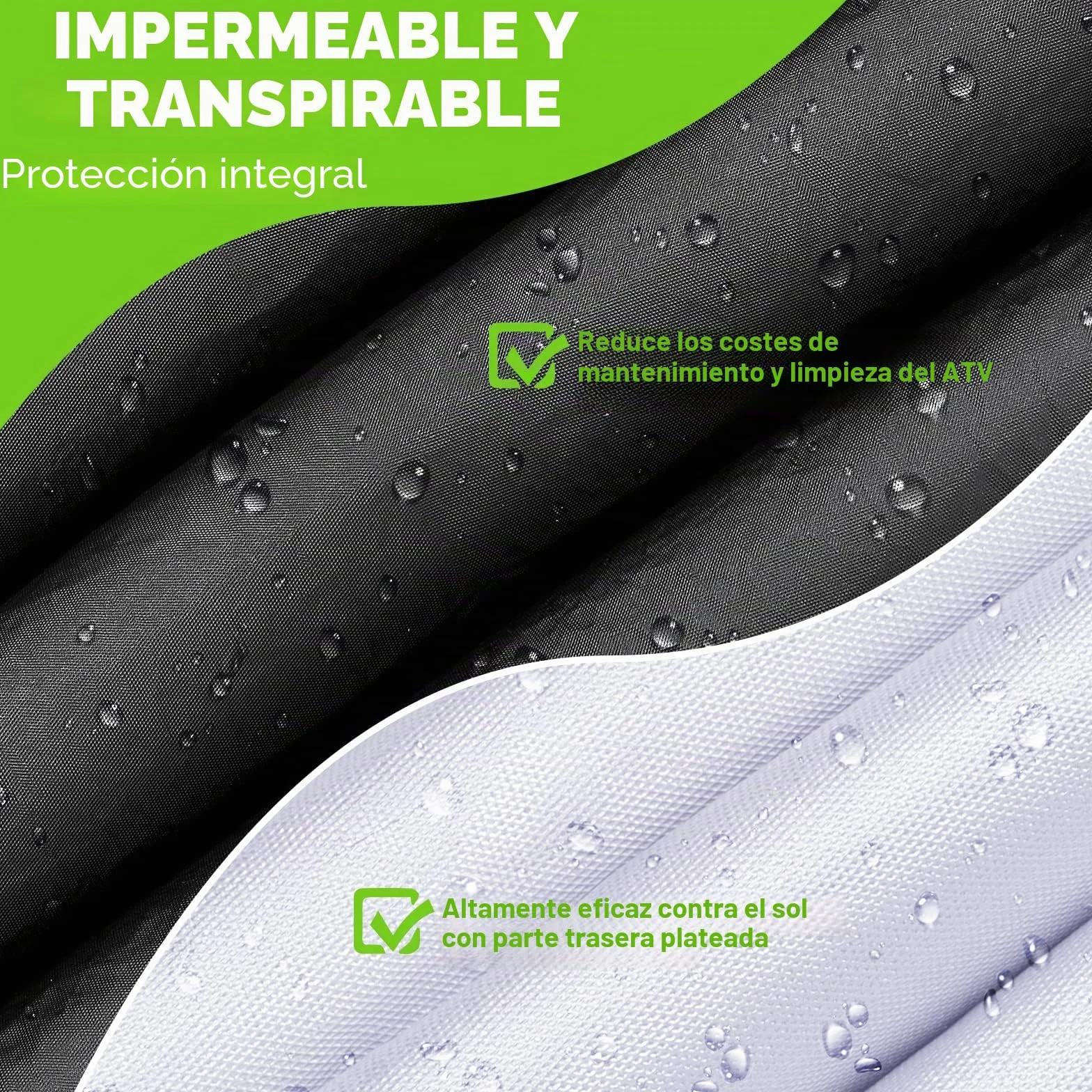 Neverland Funda Quad,210x120x115cm Impermeable Cubierta para ATV Cover Exterior con Tafetán de Poliéster Agujeros para la Cerraduracubre para Quad Protección contra la Lluvia Nieve Polvo Granizo Sol