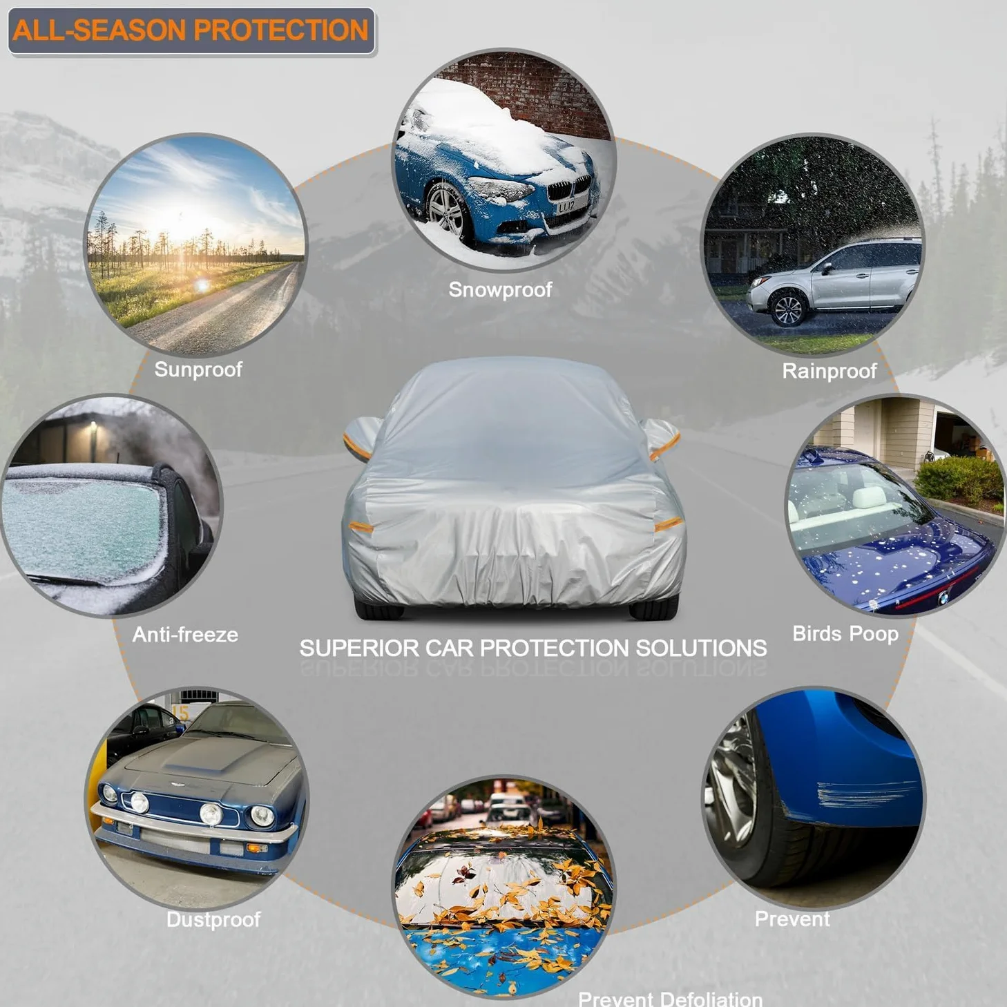 Kayme Funda Coche Exterior, Compatibles con Toyota RAV4 (2008-2025), Cubierta para Coche Impermeable Transpirable Anti-UV Antipolvo de 6 Capas, Cubre Coche con Cremallera y Forro de Algodón.