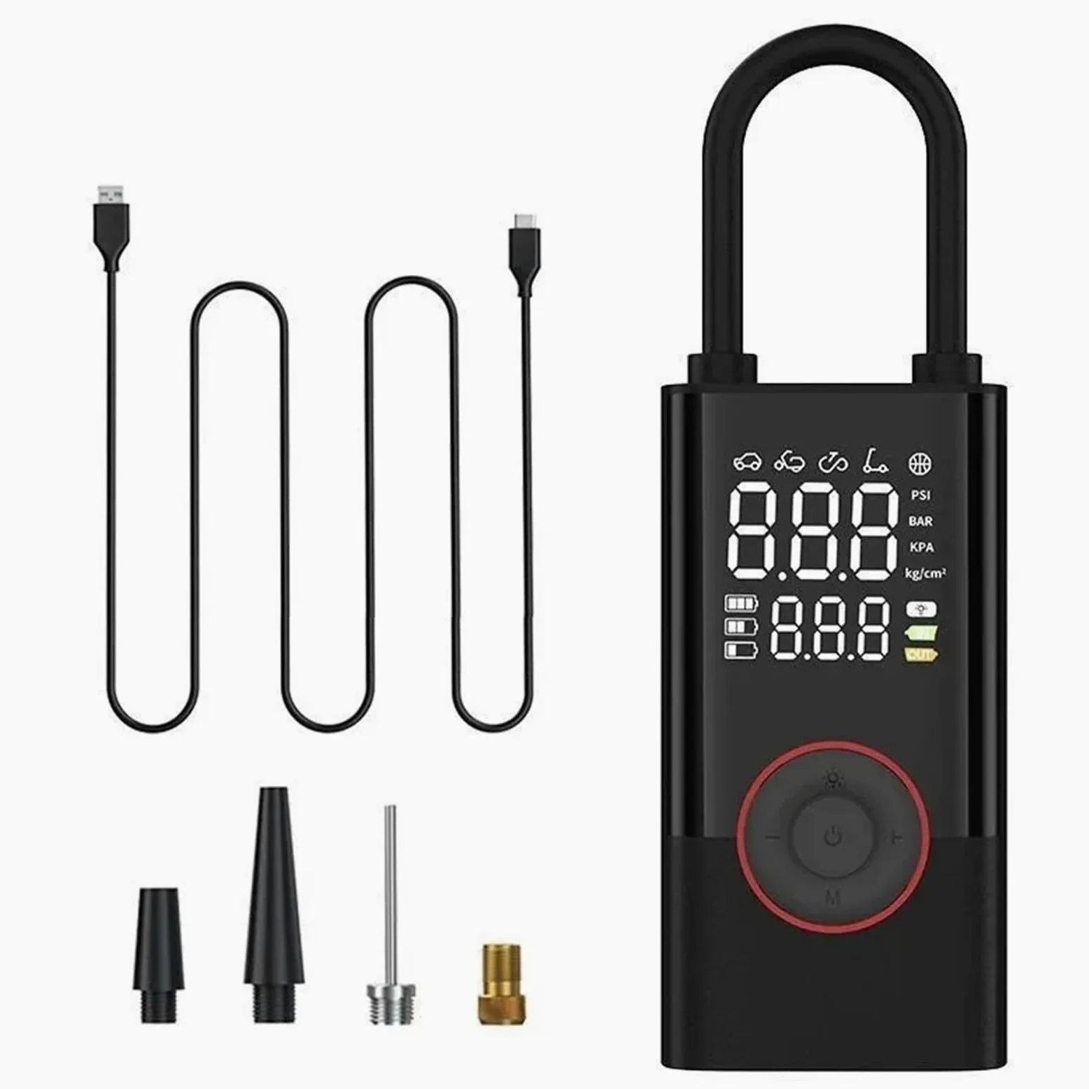 Compresores de aire portátiles Inflador de neumáticos con bomba de aire de 150PSI, compresor de aire portátil con manómetro Digital para coche, bicicleta, motocicleta y bola Inflador Electrico