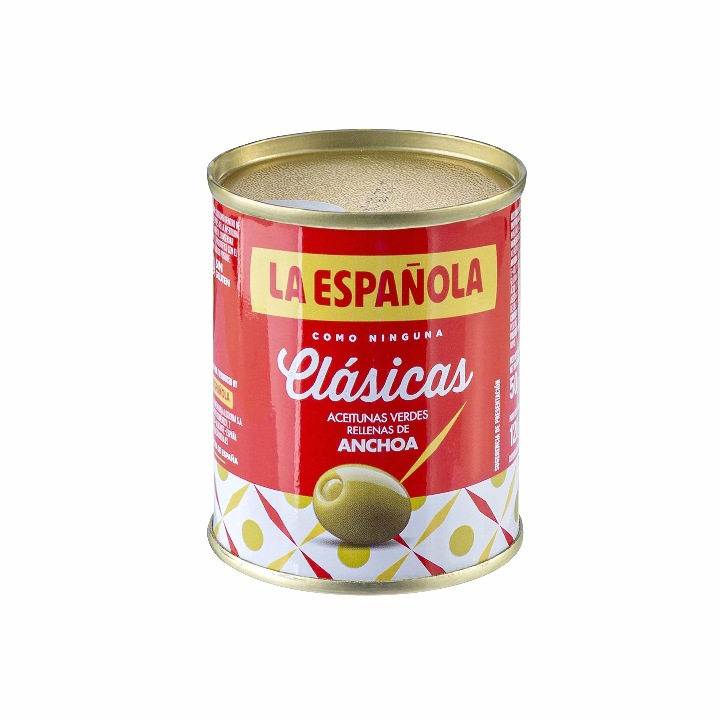 La Española Aceitunas Rellenas de Anchoa 8 Packs 3 Unidades 50 Gr