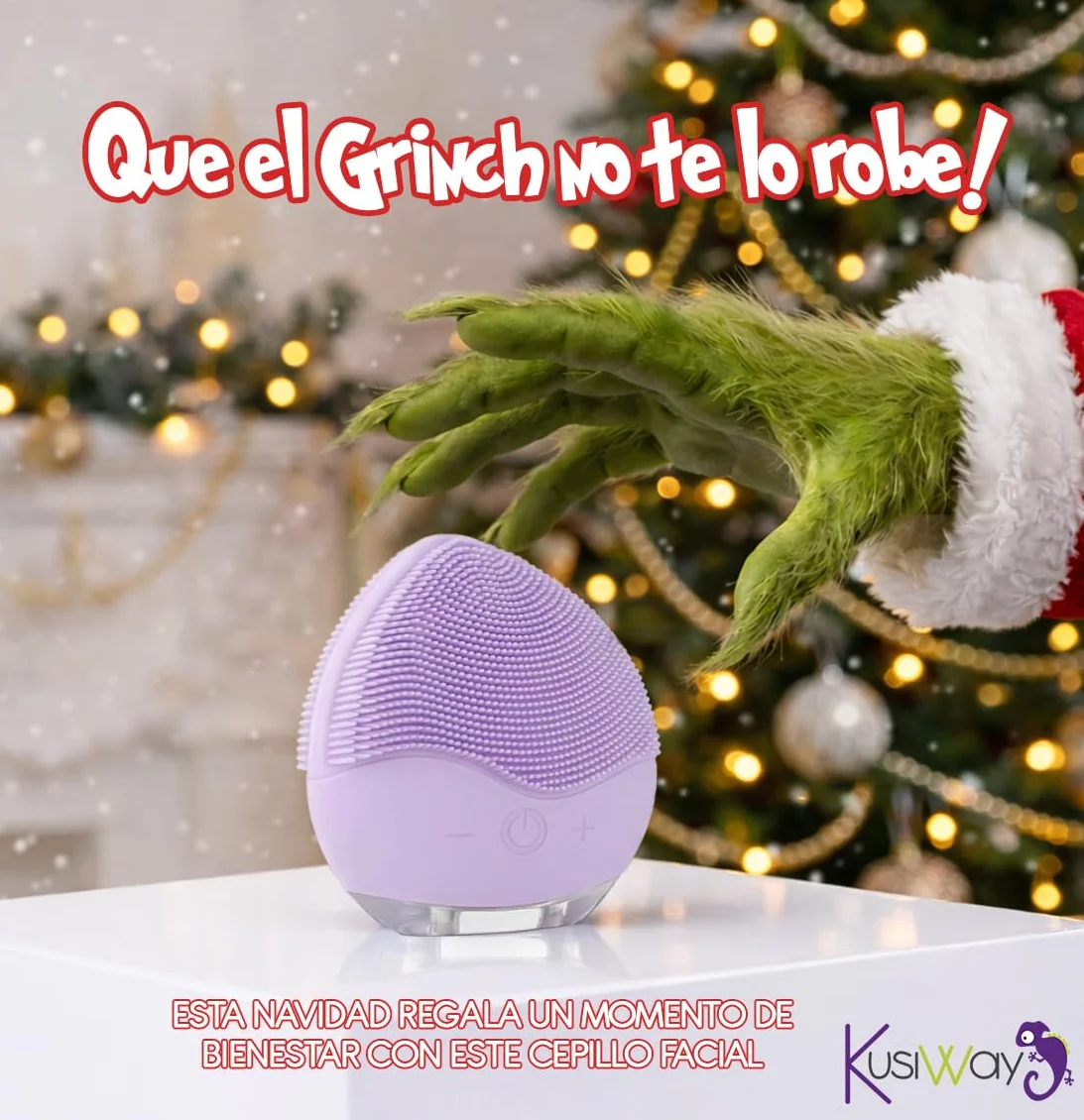 Attitude Cepillo facial limpiador eléctrico recargable de silicona resistente al agua IPX6