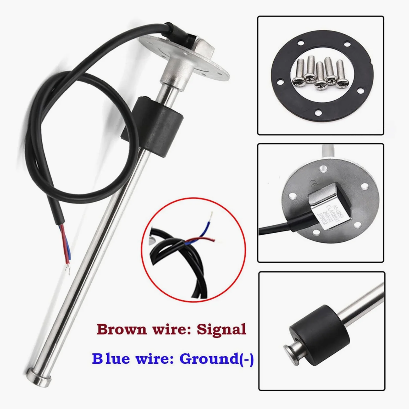 Indicador de Nivel de Combustible, Sensor de nivel de agua + Indicador de nivel de agua con alarma Retroiluminación roja Indicador de nivel de tanque de agua for barco para Coche, Barco, Caravana(With