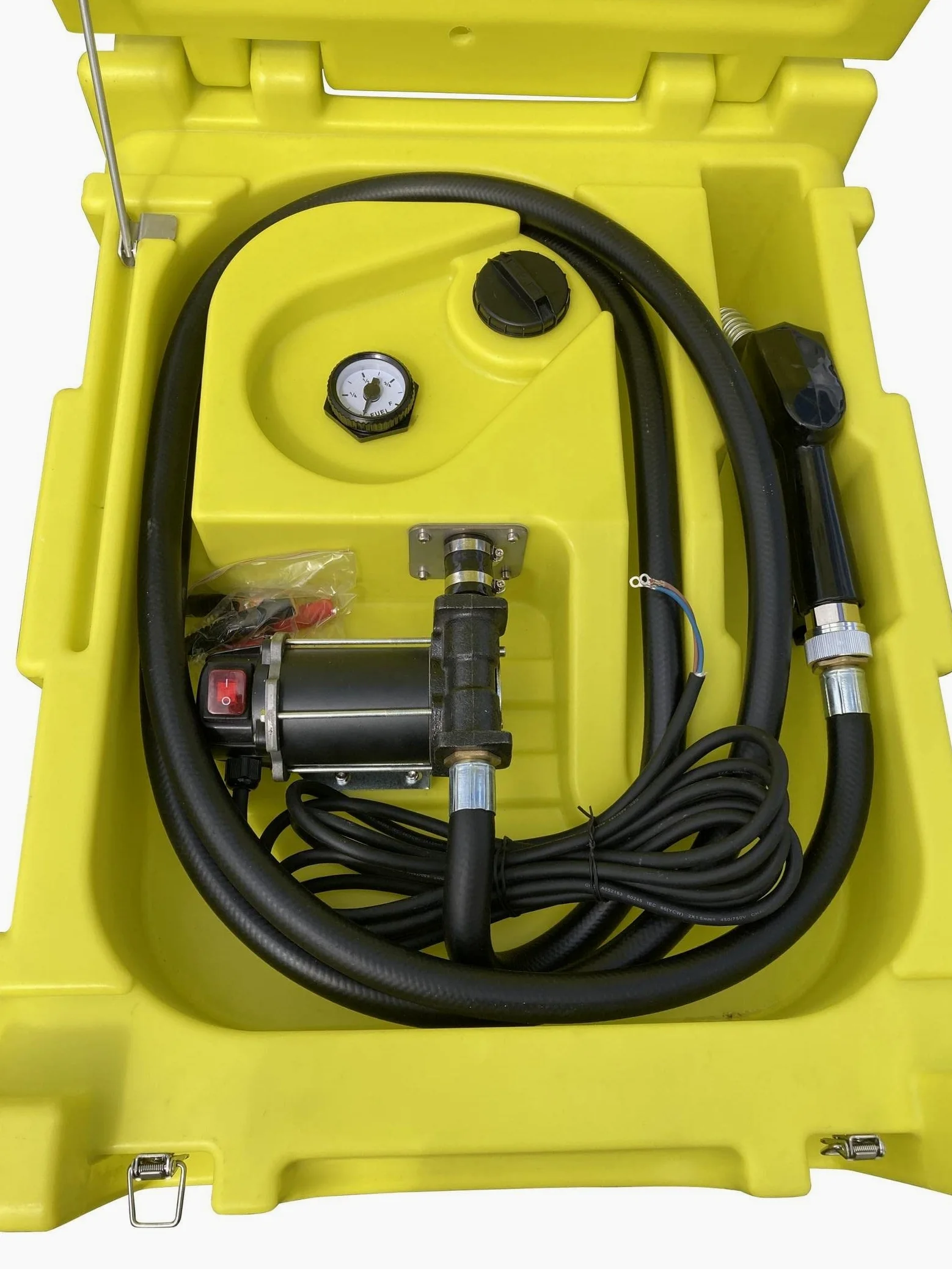 Depósito transportable 200L con bomba 12V 3000L/h, pistola dispensadora de gasoil y aceite, ideal para transporte y suministro nómada