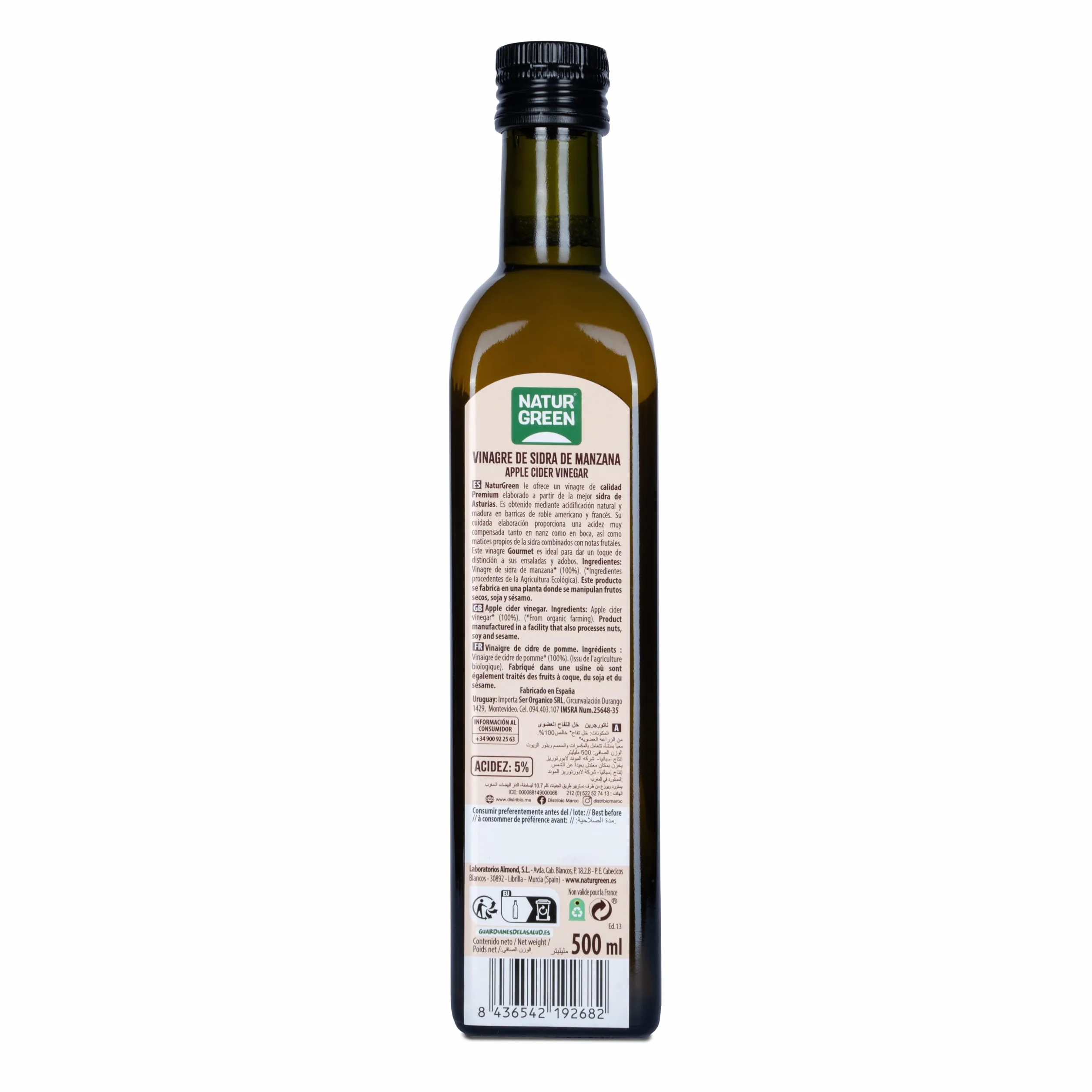 NaturGreen Vinagre de Sidra de Manzana Bio Ecológico 6% 500 ml