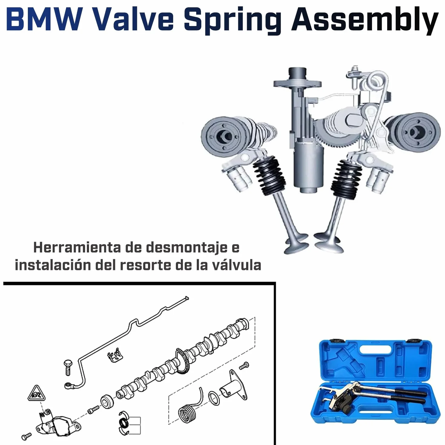 Herramienta Profesional de Montaje y Desmontaje de Muelles de Válvula | Compatible con BMW N13 N20 N26 N51 N52 N53 N54 N55