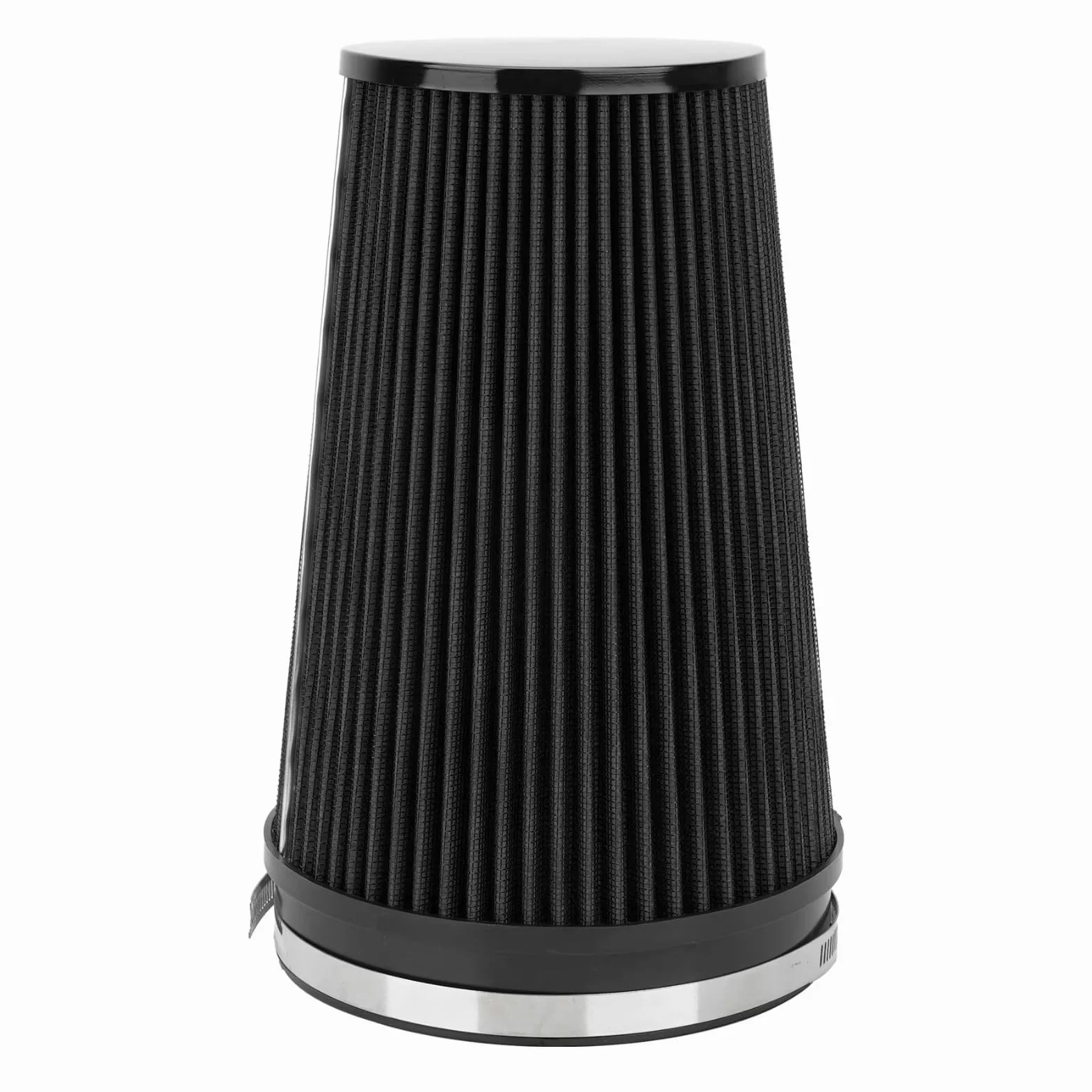 Filtro Aire Universal Motor Cono Para Alto Flujo Coche 150 Mm 6Pulgada filtro de aire motor | Para tubo de entrada de aire frío, filtro de entrada de aire frío lavable para motor de carreras(Black)