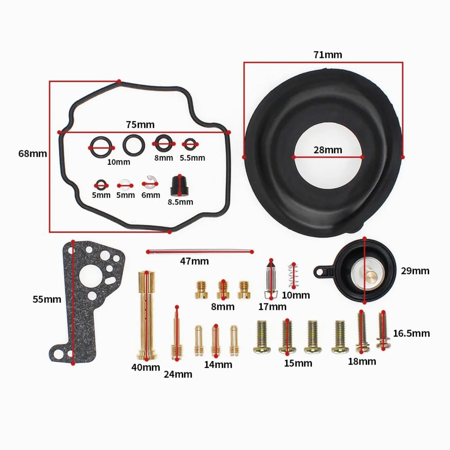 Kits Reparación Carburador Kit De Reconstrucción De Reparación De Carburador De Motocicleta Con Diafragma Compatible Con Yamaha Para VMX1200 XVZ1300 Kit De Reparación De Carburador