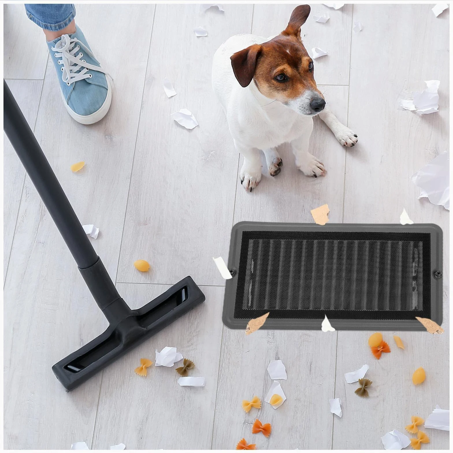 VIHOSE 20 rejillas de ventilación de suelo RV de 4 x 8 pulgadas con cubierta magnética para pantalla, juego de 10 cubiertas de ventilación de acero resistente con amortiguador y registro, 10 filtros