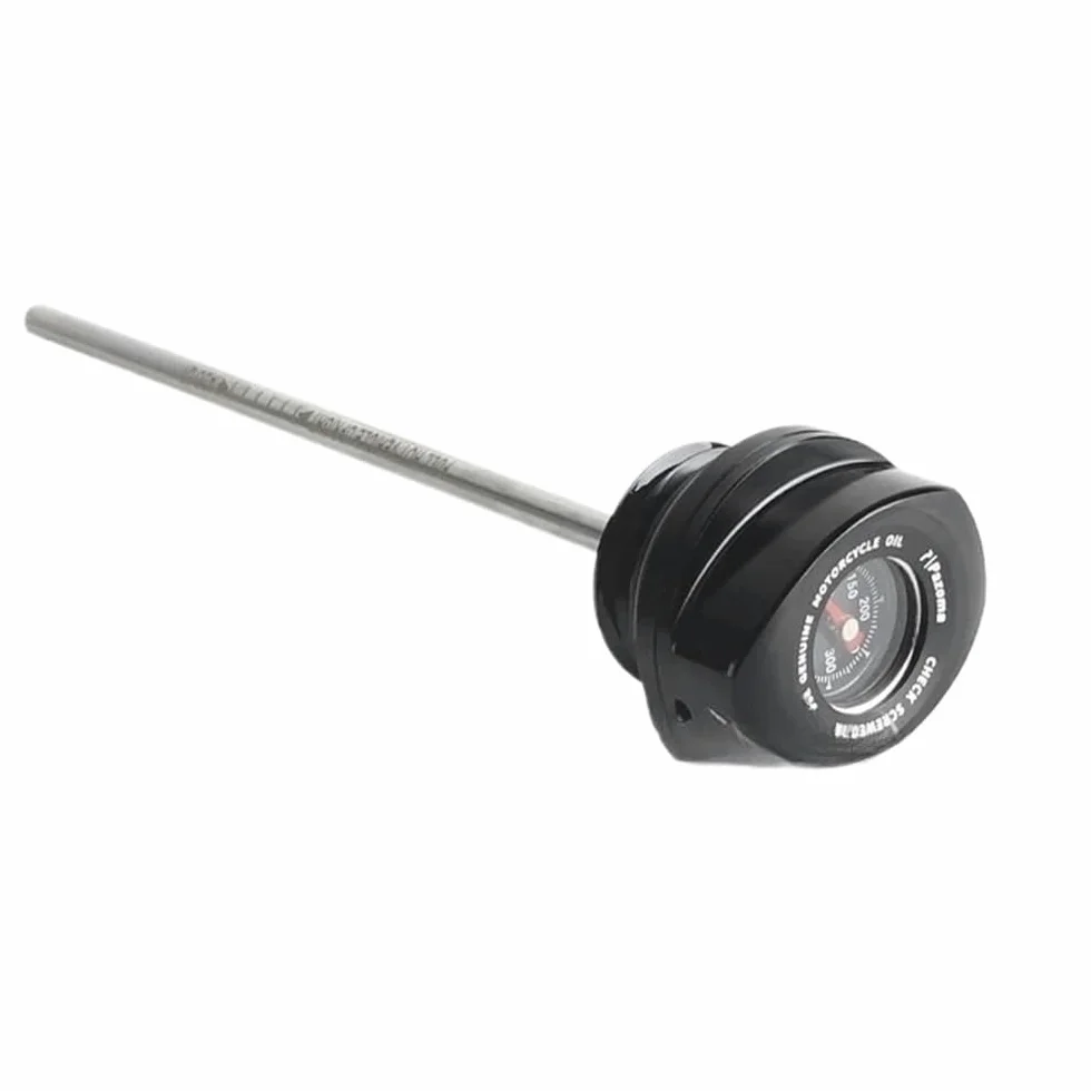 Accesorios para Motos Varilla Medidora Temperatura Aceite Motorbike Motor Tapa Depósito con Medidor Aceite Varilla(Black)