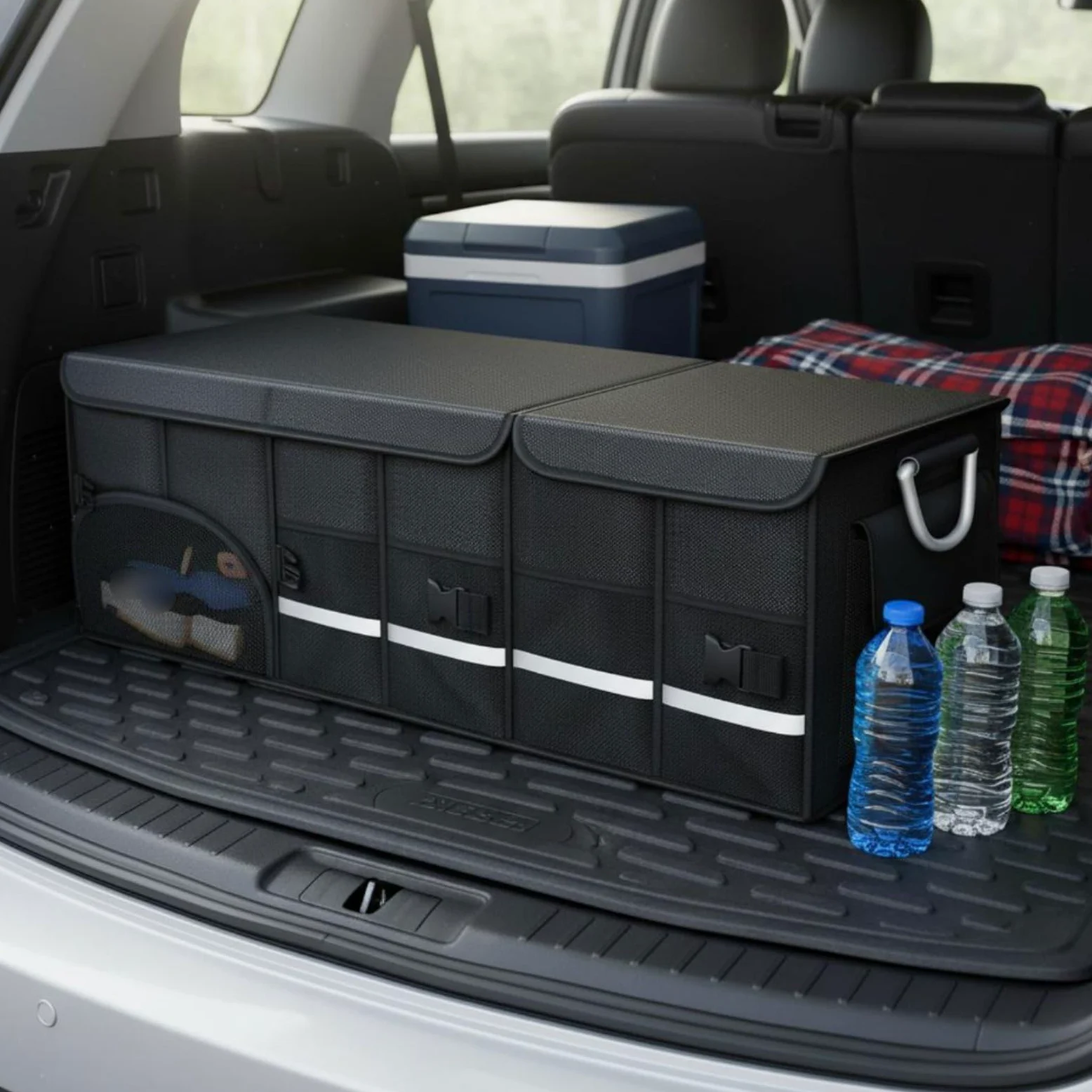 Organizador de Maletero Plegable para Exterior, Negro, 72L